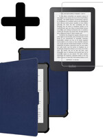 LUQ LUQ Kobo Clara HD Hoesje Met Screenprotector - Donkerblauw