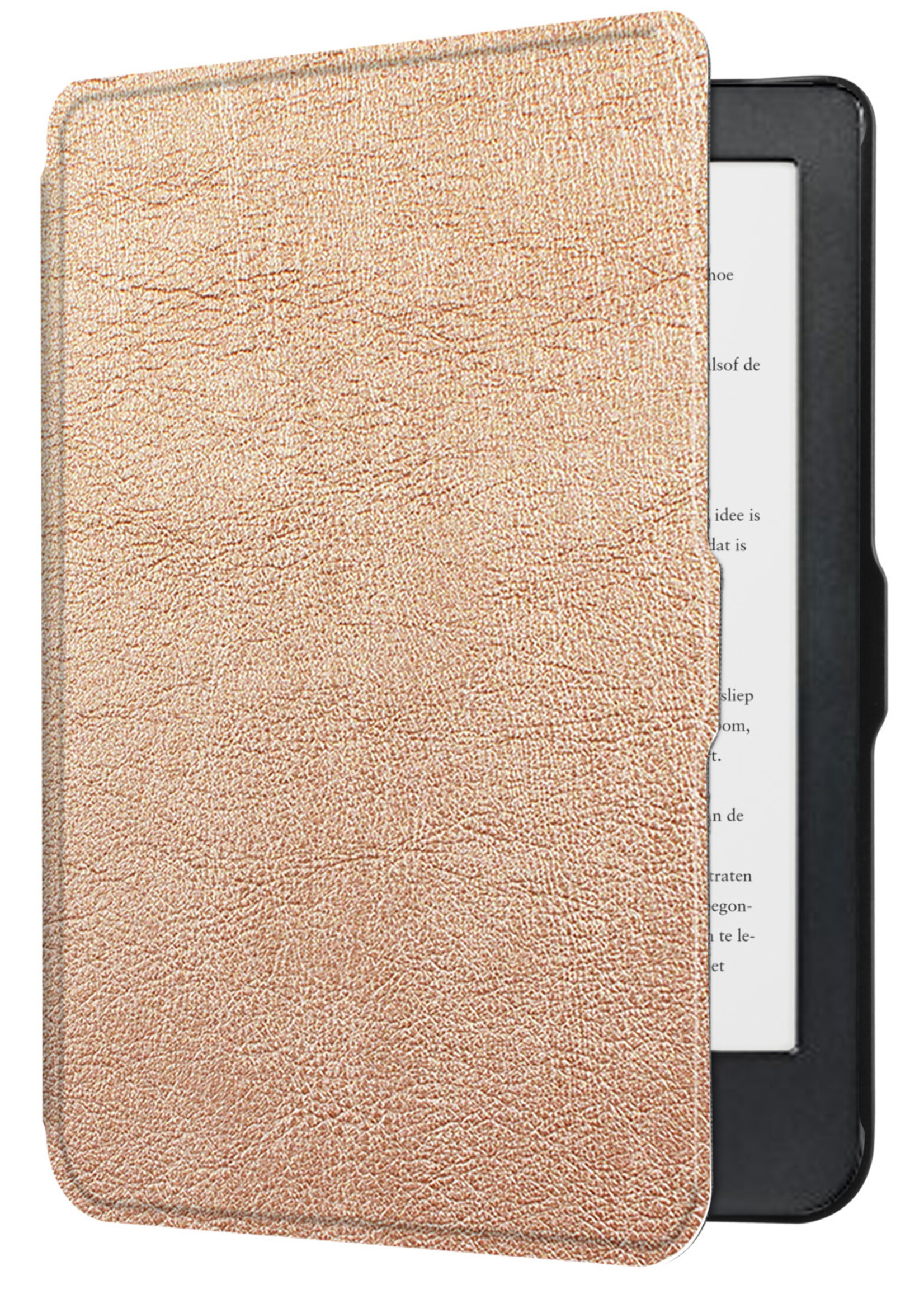 LUQ Hoesje Geschikt voor Kobo Clara HD Hoes Bescherm Hoesje Case Luxe Sleep Cover Met Screenprotector - Rosé Goud
