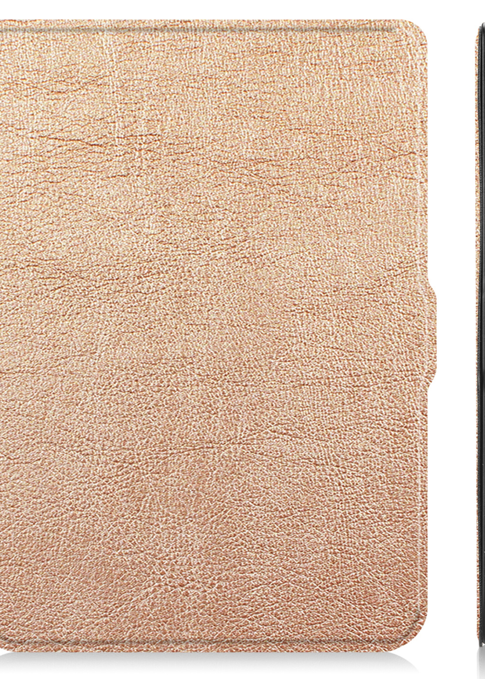 LUQ Hoesje Geschikt voor Kobo Clara HD Hoes Bescherm Hoesje Case Luxe Sleep Cover Met Screenprotector - Rosé Goud