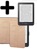LUQ LUQ Kobo Clara HD Hoesje Met Screenprotector - Rose Goud