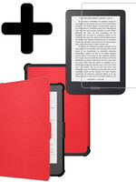 LUQ LUQ Kobo Clara HD Hoesje Met Screenprotector - Rood
