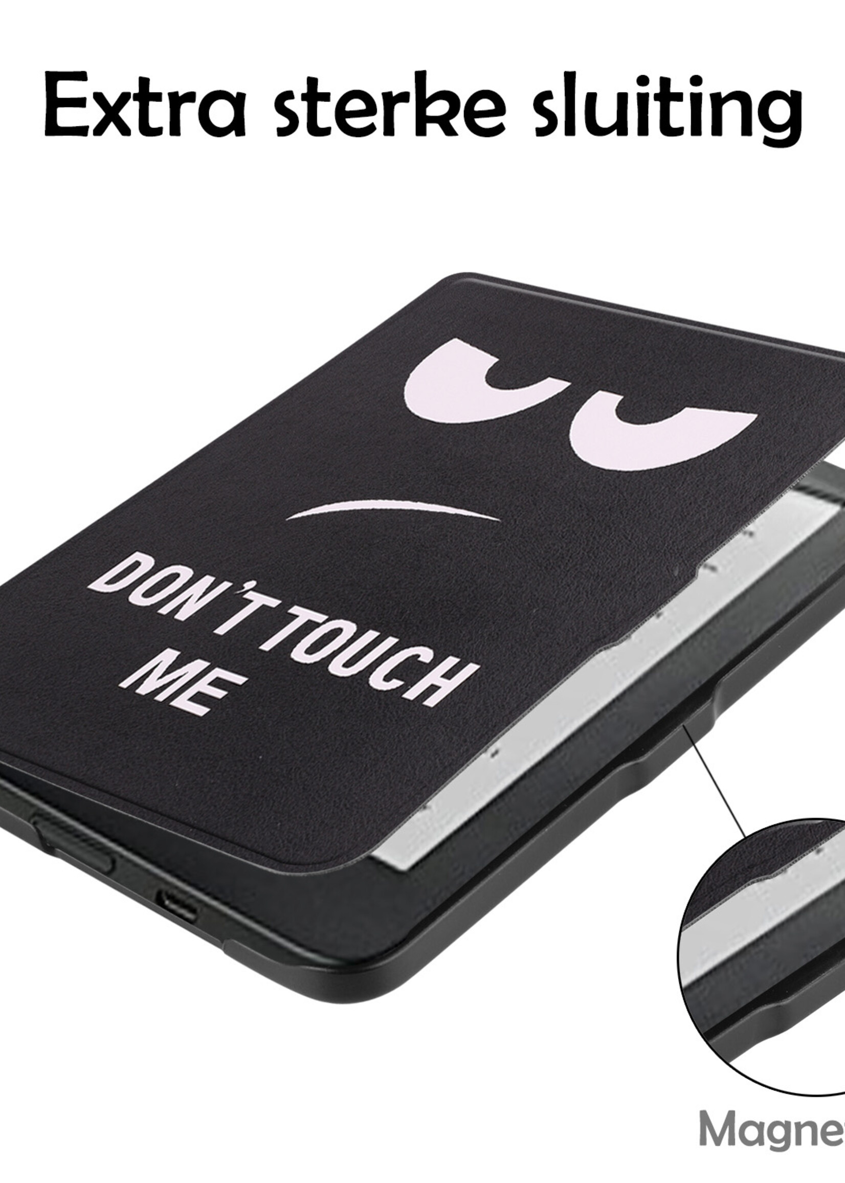 LUQ Hoesje Geschikt voor Kobo Clara HD Hoes Bescherm Hoesje Case Luxe Sleep Cover Met Screenprotector - Don't Touch Me