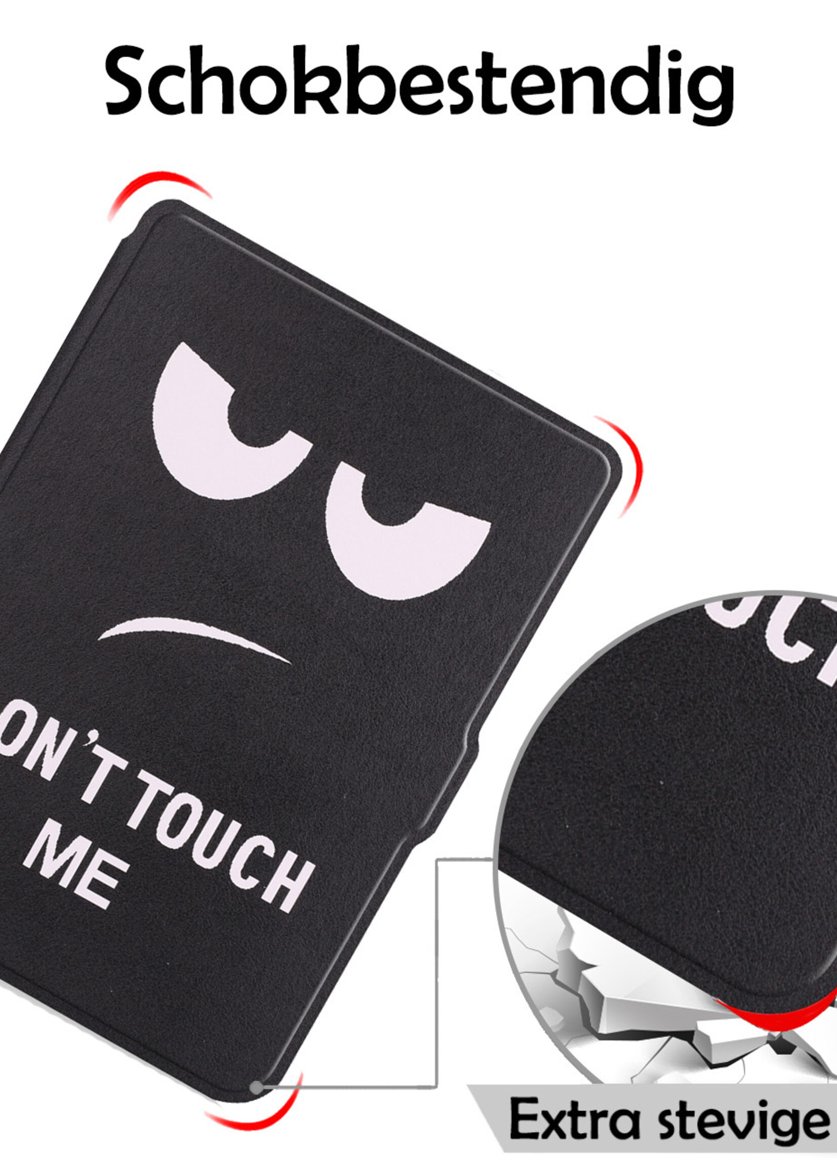 LUQ Hoesje Geschikt voor Kobo Clara HD Hoes Bescherm Hoesje Case Luxe Sleep Cover Met Screenprotector - Don't Touch Me