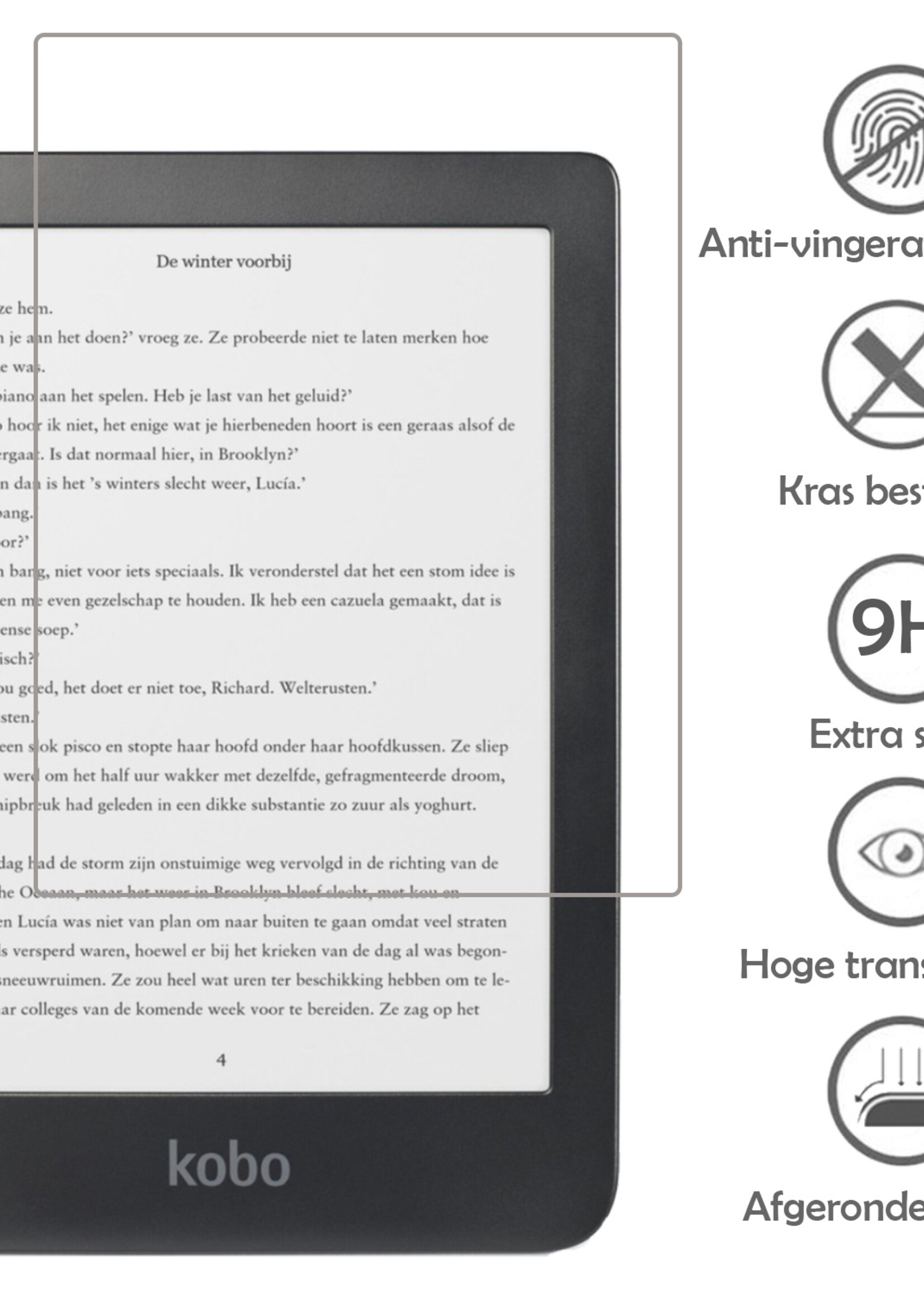 LUQ Hoesje Geschikt voor Kobo Clara HD Hoes Bescherm Hoesje Case Luxe Sleep Cover Met Screenprotector - Uil