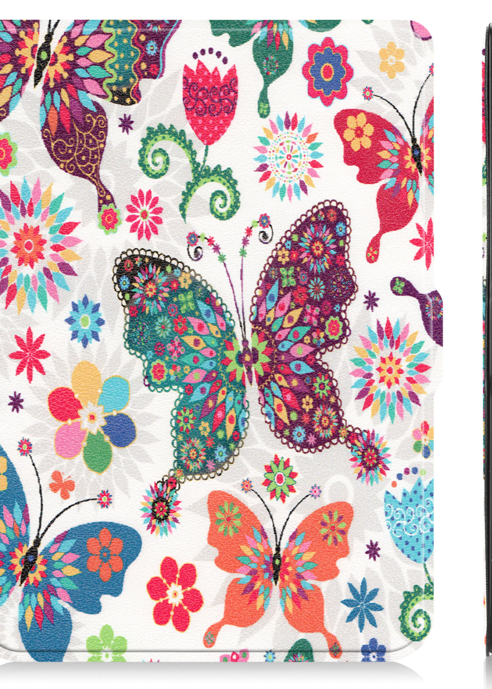 LUQ Hoesje Geschikt voor Kobo Clara HD Hoes Bescherm Hoesje Case Luxe Sleep Cover Met Screenprotector - Vlinders