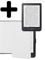 LUQ LUQ Kobo Clara HD Hoesje Met Screenprotector - Wit