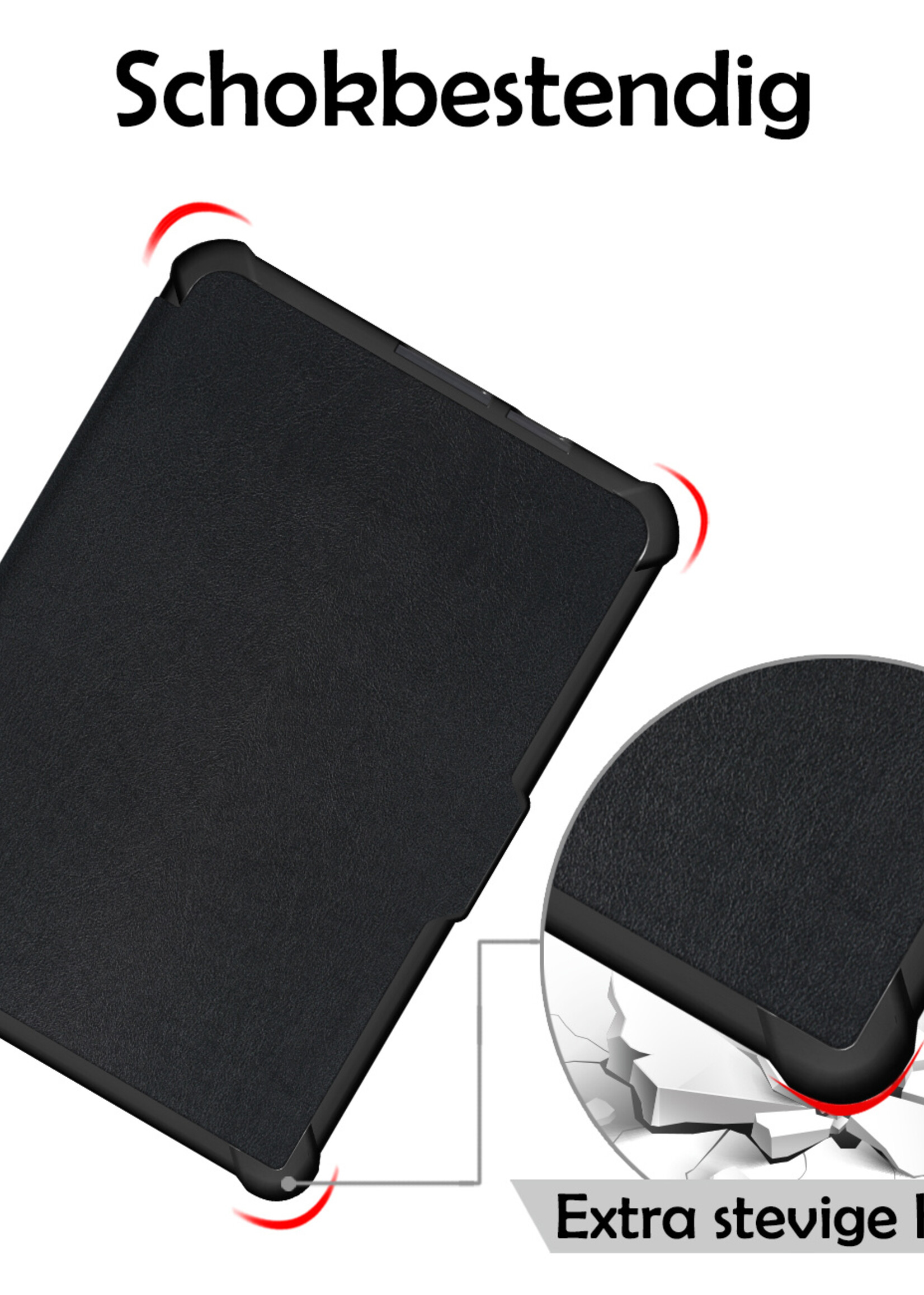 LUQ Hoesje Geschikt voor Kobo Clara HD Hoes Bescherm Hoesje Case Luxe Sleep Cover Met Screenprotector - Zwart
