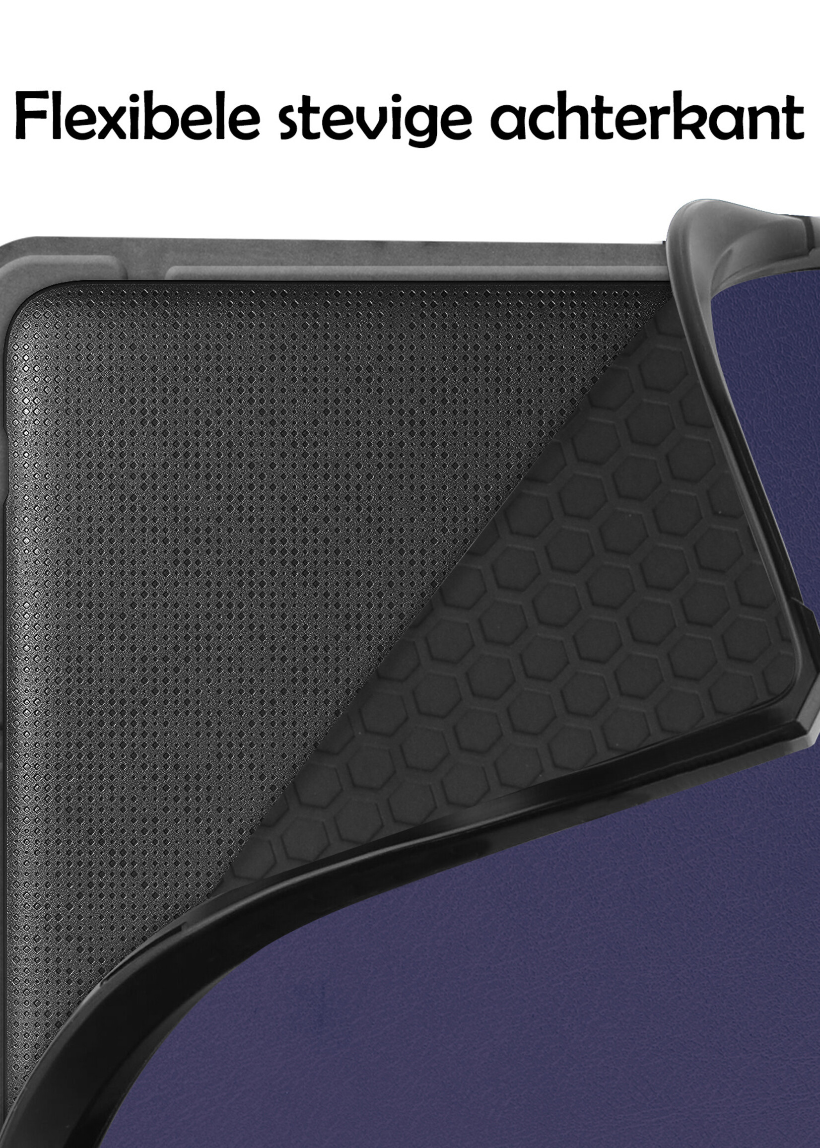 LUQ Hoesje Geschikt voor Kobo Libra 2 Hoes Bescherm Hoesje Case Luxe Sleep Cover Met Screenprotector - Donkerblauw