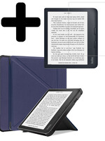 LUQ LUQ Kobo Libra 2 Hoesje Met Screenprotector - Donkerblauw