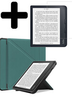 LUQ LUQ Kobo Libra 2 Hoesje Met Screenprotector - Donkergroen