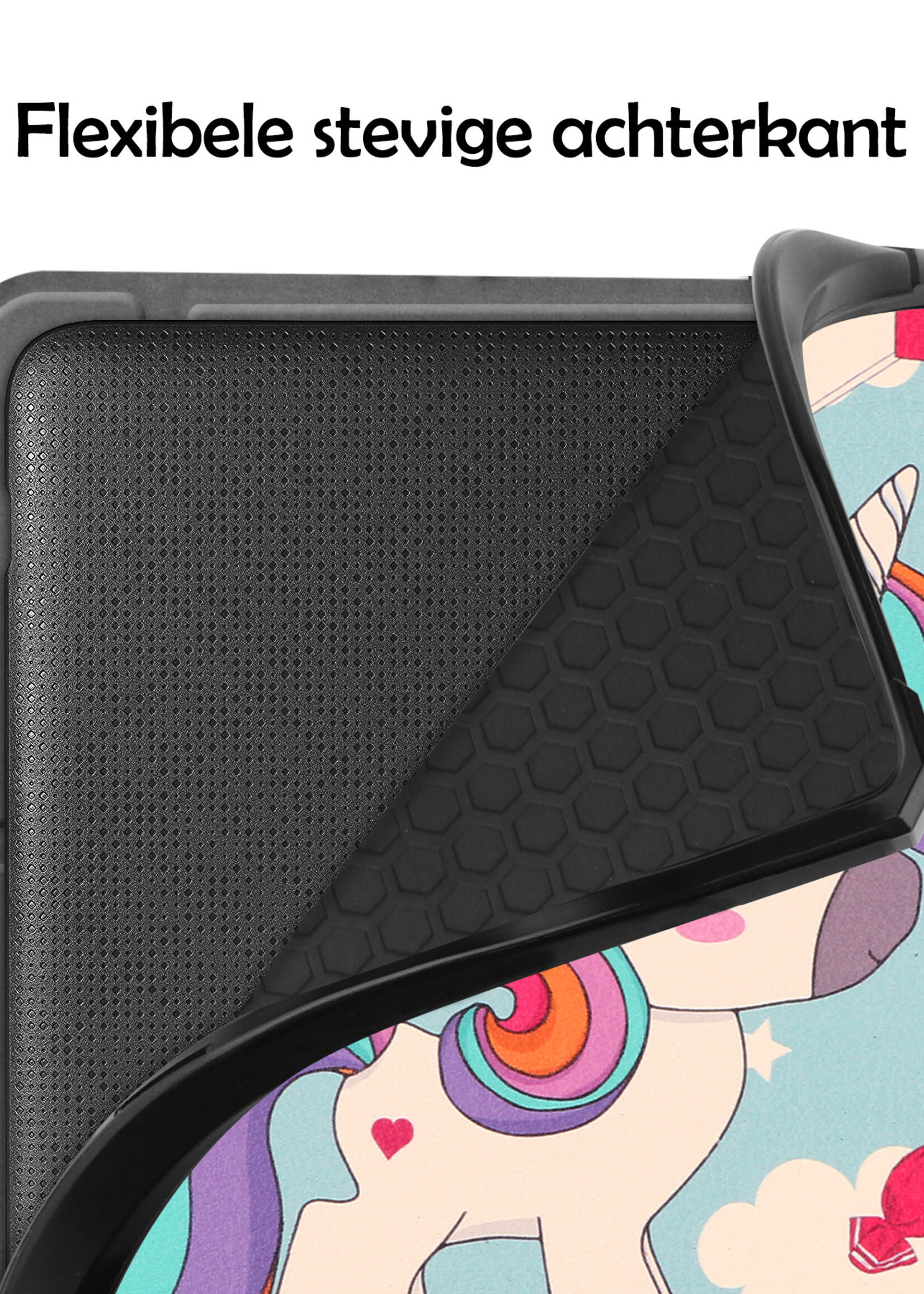 LUQ Hoesje Geschikt voor Kobo Libra 2 Hoes Bescherm Hoesje Case Luxe Sleep Cover Met Screenprotector - Eenhoorn