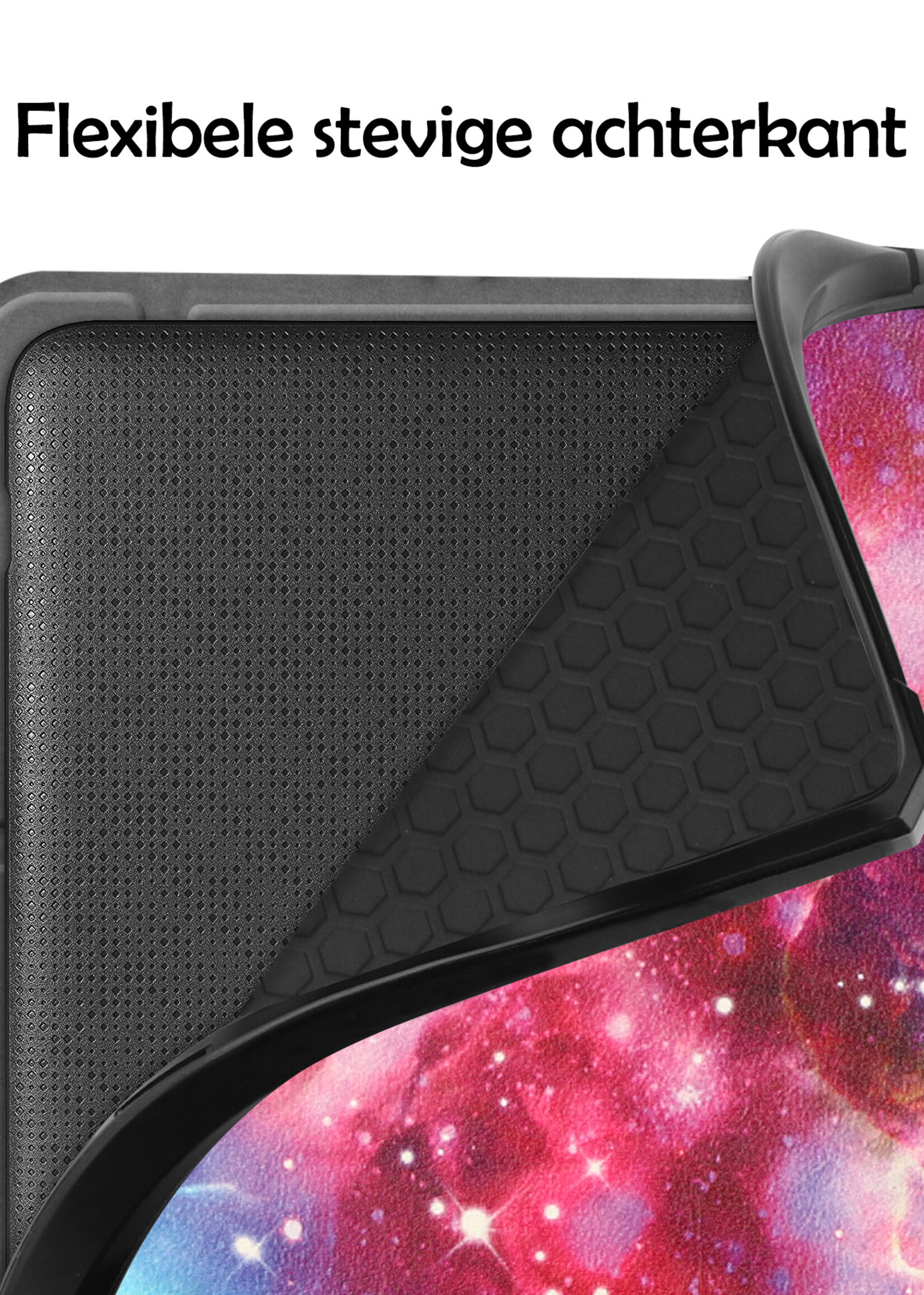 LUQ Hoesje Geschikt voor Kobo Libra 2 Hoes Bescherm Hoesje Case Luxe Sleep Cover Met Screenprotector - Galaxy