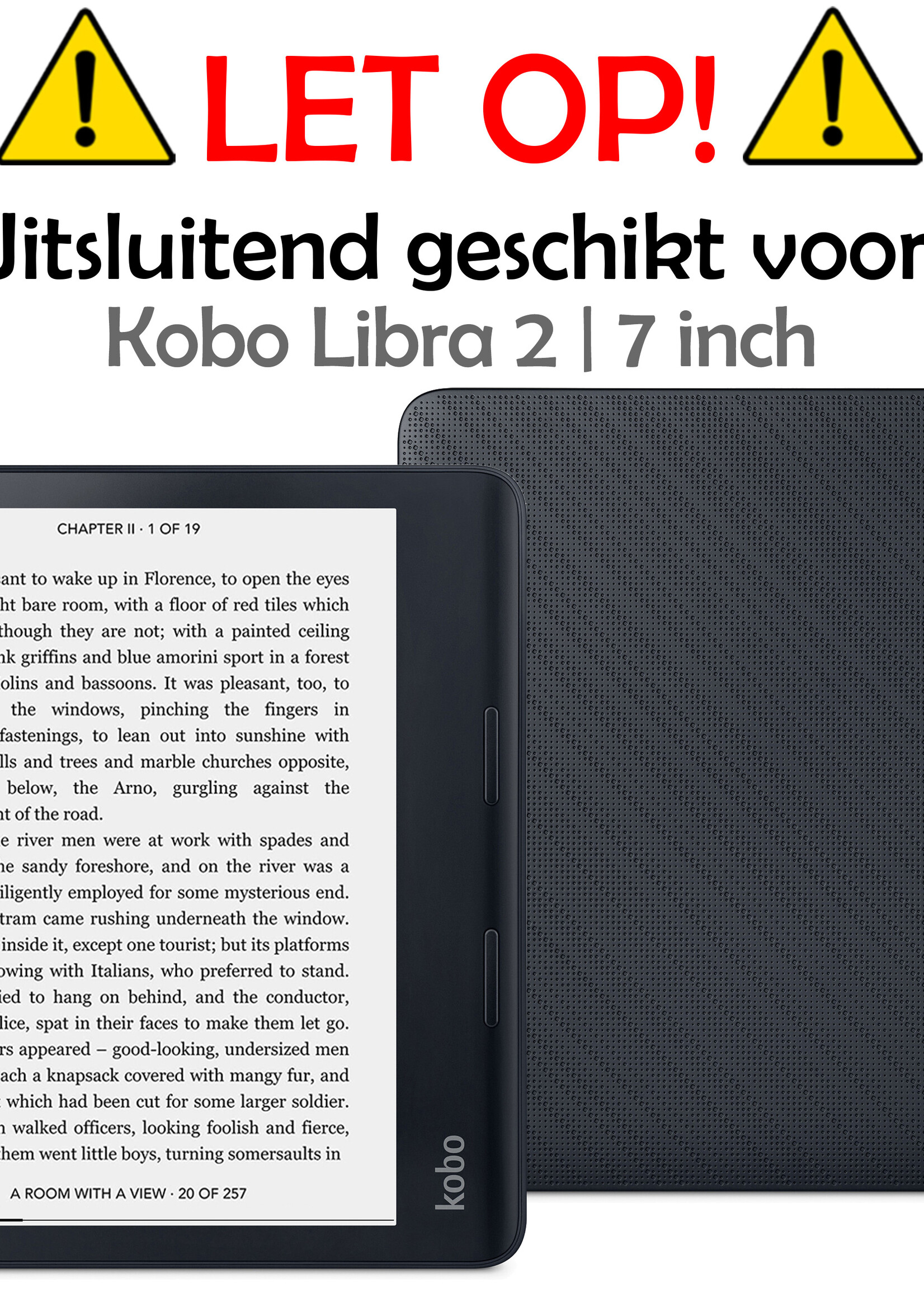 LUQ Hoesje Geschikt voor Kobo Libra 2 Hoes Bescherm Hoesje Case Luxe Sleep Cover Met Screenprotector - Rosé Goud