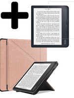LUQ LUQ Kobo Libra 2 Hoesje Met Screenprotector - Rose Goud