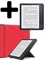 LUQ LUQ Kobo Libra 2 Hoesje Met Screenprotector - Rood