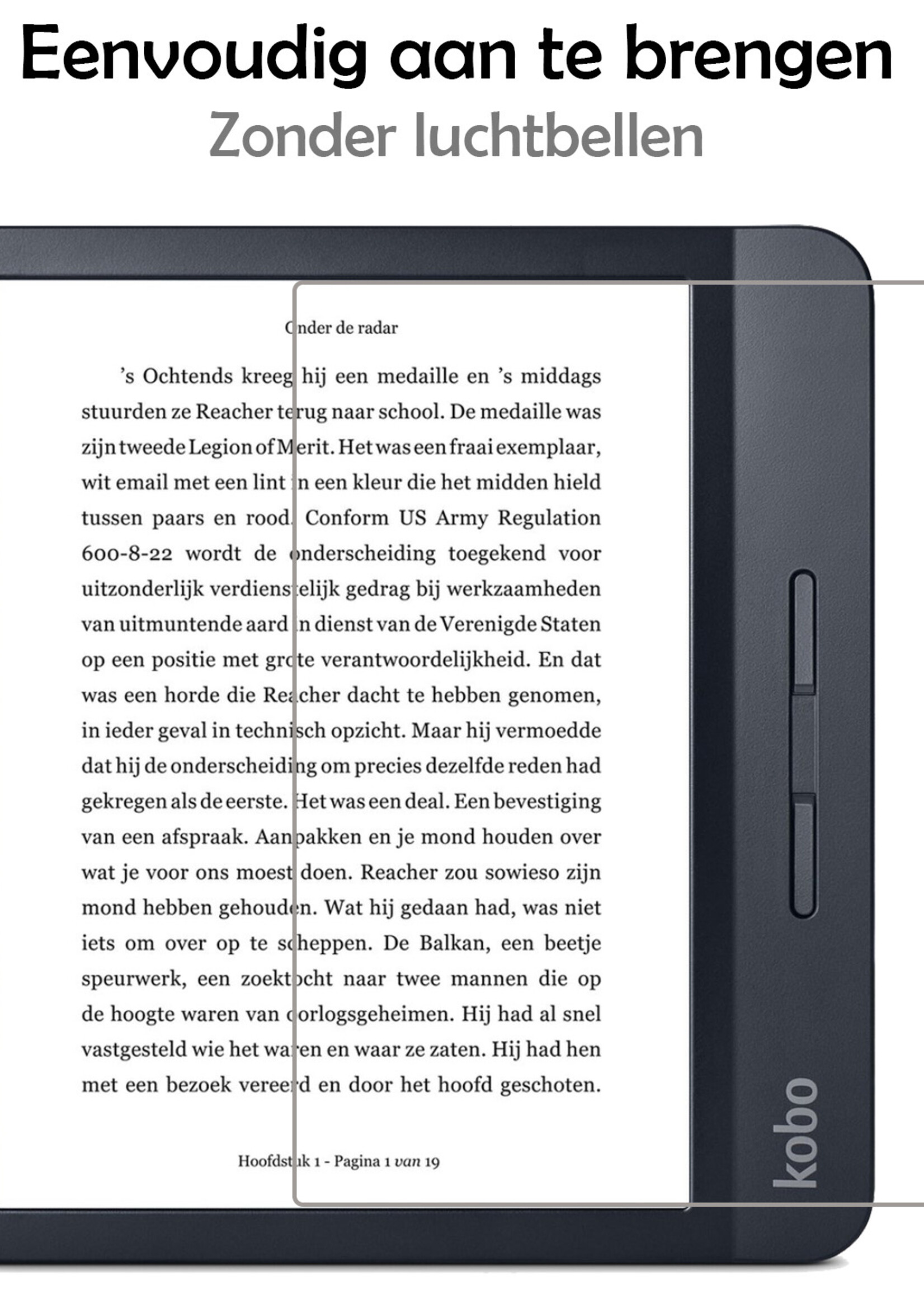 LUQ Hoesje Geschikt voor Kobo Libra H2O Hoes Bescherm Hoesje Case Luxe Sleep Cover Met Screenprotector - Donkerblauw