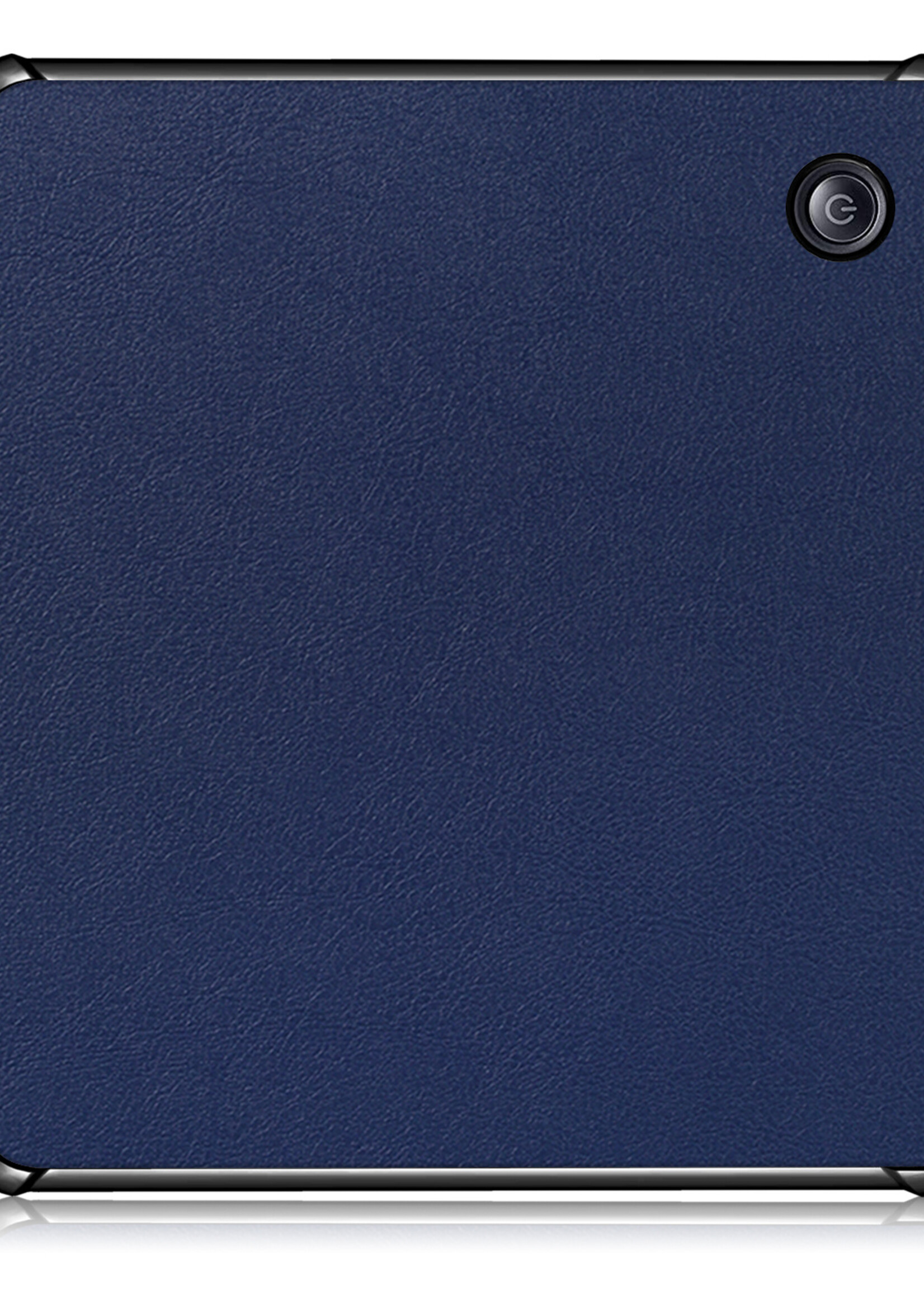 LUQ Hoesje Geschikt voor Kobo Libra H2O Hoes Bescherm Hoesje Case Luxe Sleep Cover Met Screenprotector - Donkerblauw