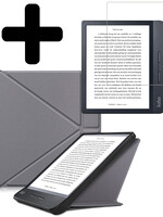LUQ LUQ Kobo Libra H2O Hoesje Met Screenprotector - Grijs