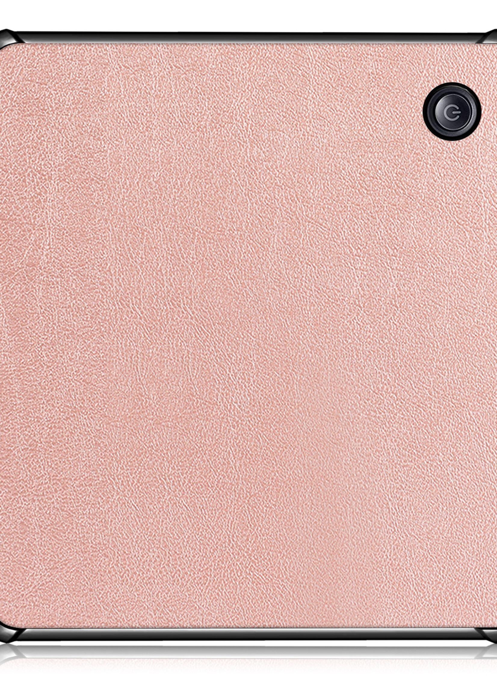 LUQ Hoesje Geschikt voor Kobo Libra H2O Hoes Bescherm Hoesje Case Luxe Sleep Cover Met Screenprotector - Rosé Goud