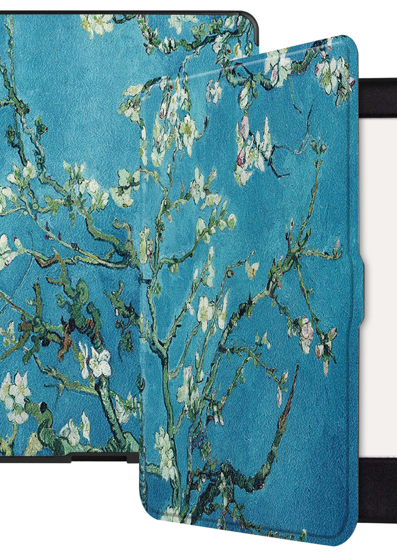 LUQ Hoesje Geschikt voor Kobo Nia Hoes Bescherm Hoesje Case Luxe Sleep Cover Met Screenprotector - Bloesem