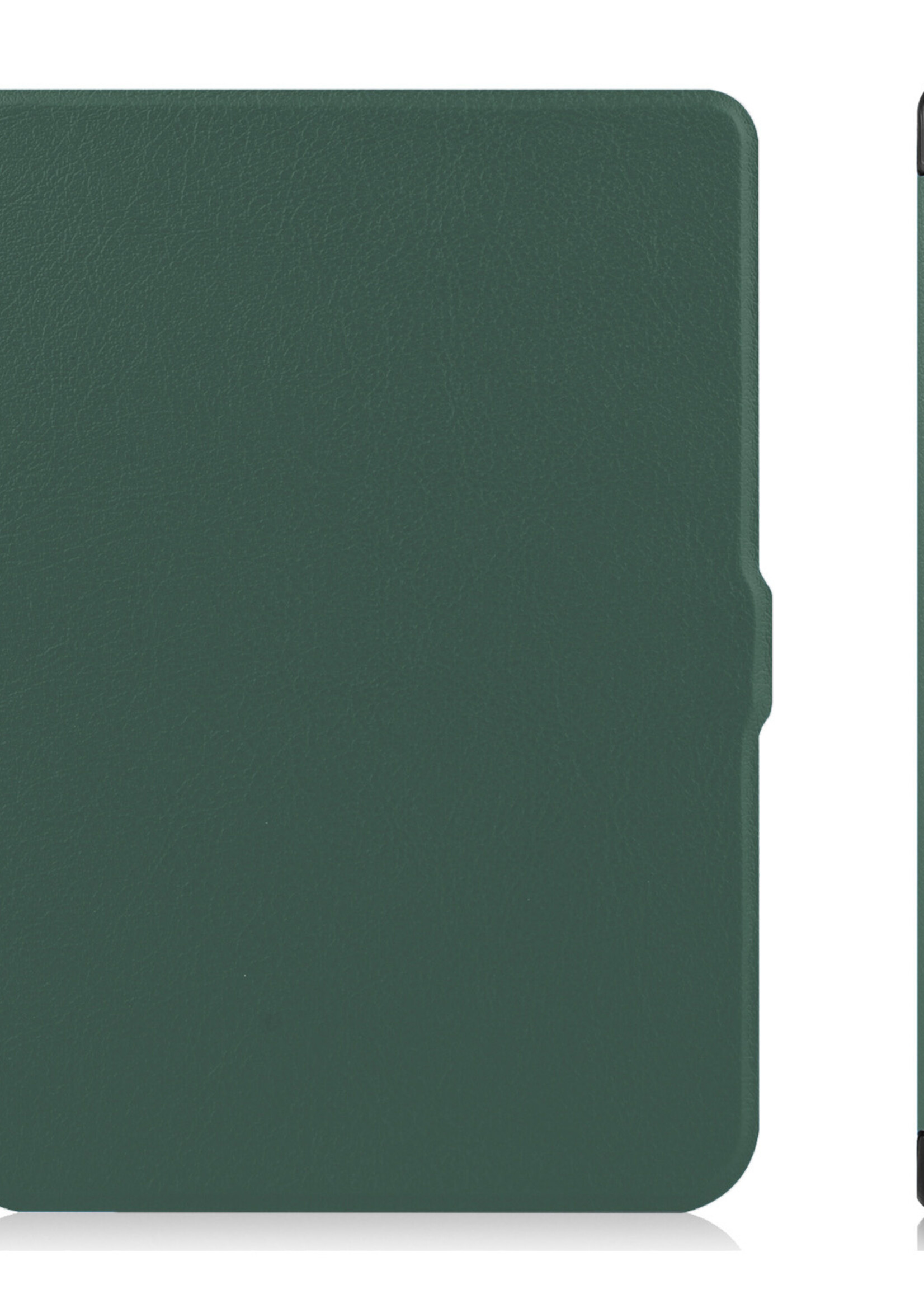 LUQ Hoesje Geschikt voor Kobo Nia Hoes Bescherm Hoesje Case Luxe Sleep Cover Met Screenprotector - Donkergroen