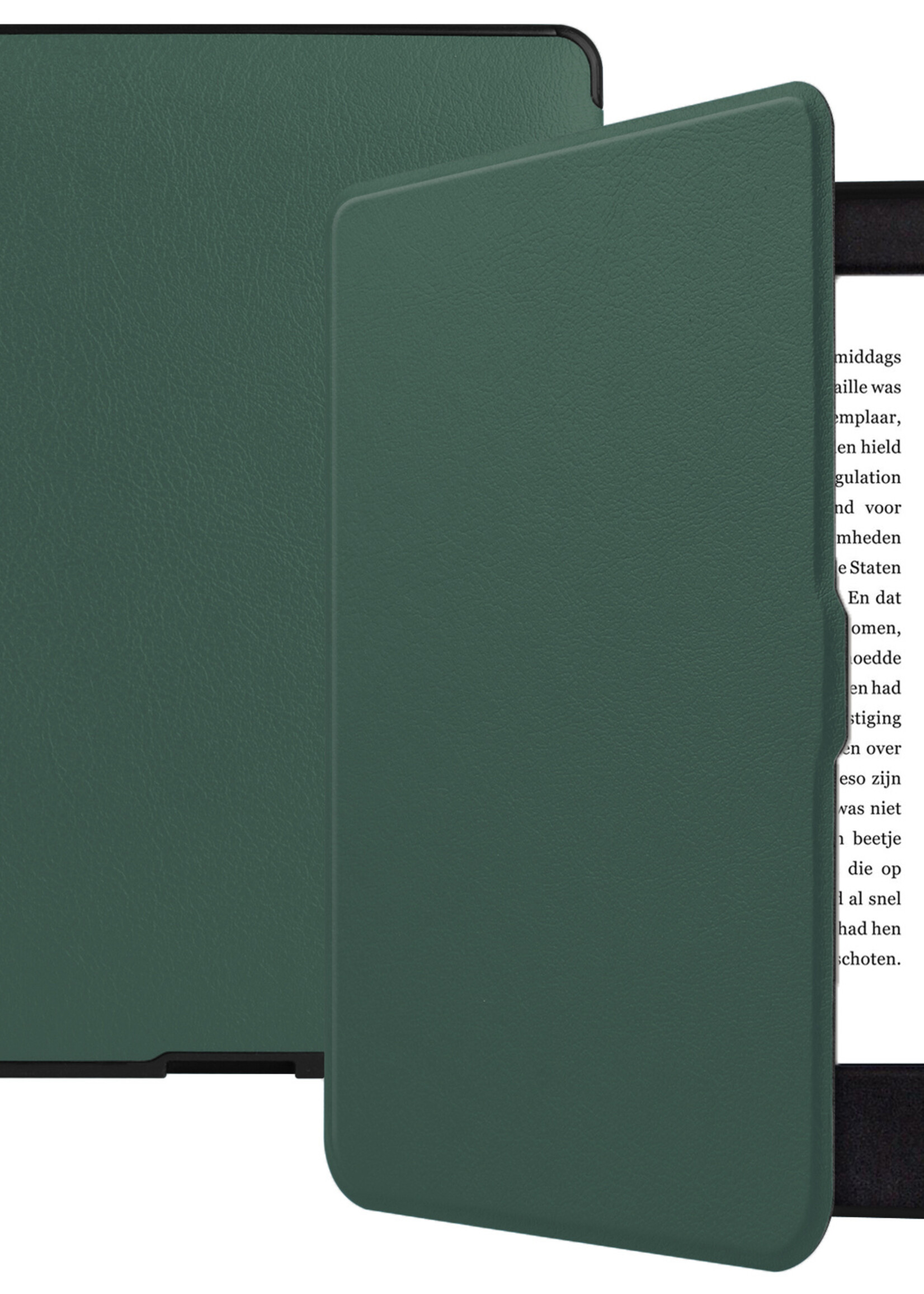 LUQ Hoesje Geschikt voor Kobo Nia Hoes Bescherm Hoesje Case Luxe Sleep Cover Met Screenprotector - Donkergroen