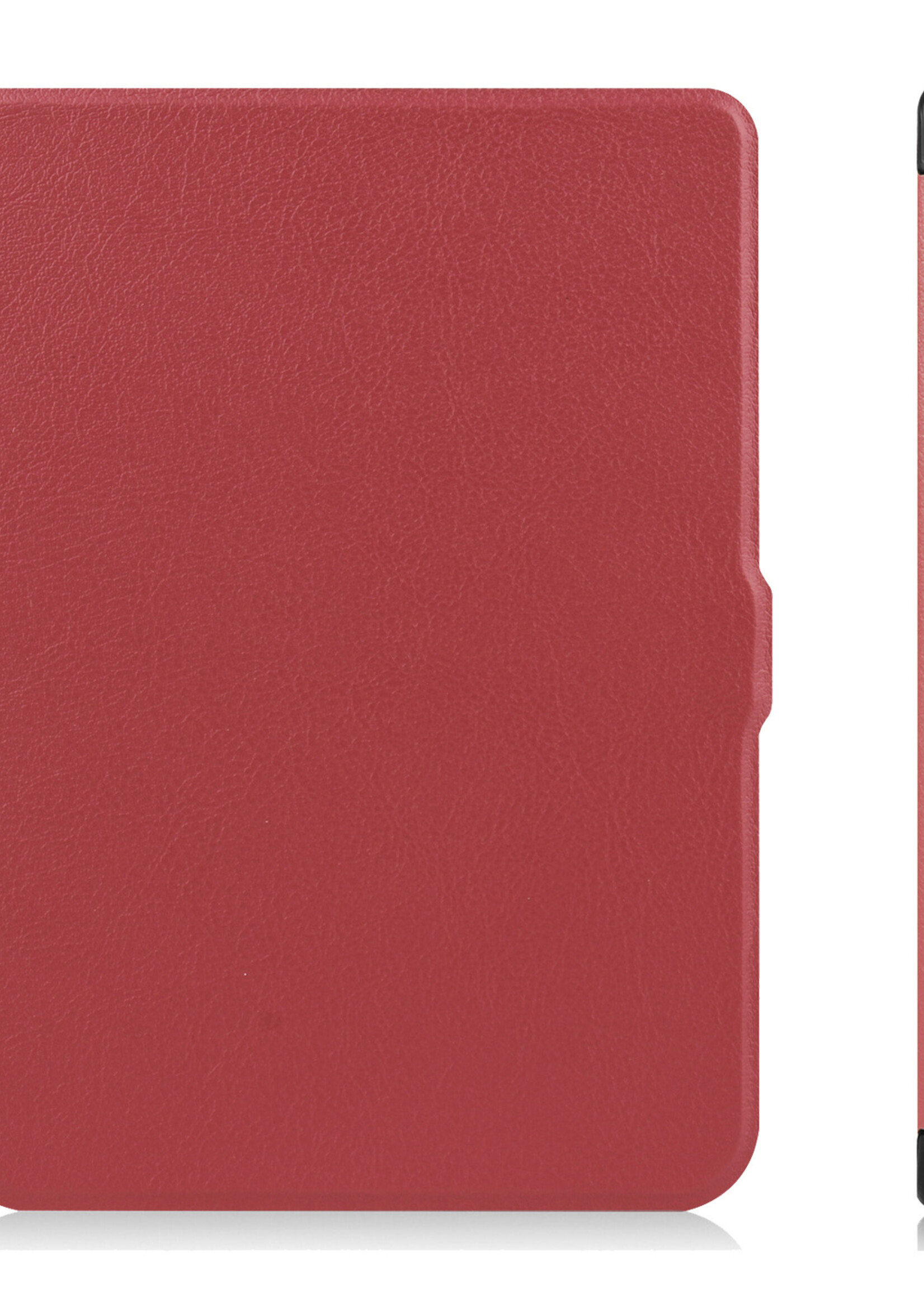 LUQ Hoesje Geschikt voor Kobo Nia Hoes Bescherm Hoesje Case Luxe Sleep Cover Met Screenprotector - Donkerrood