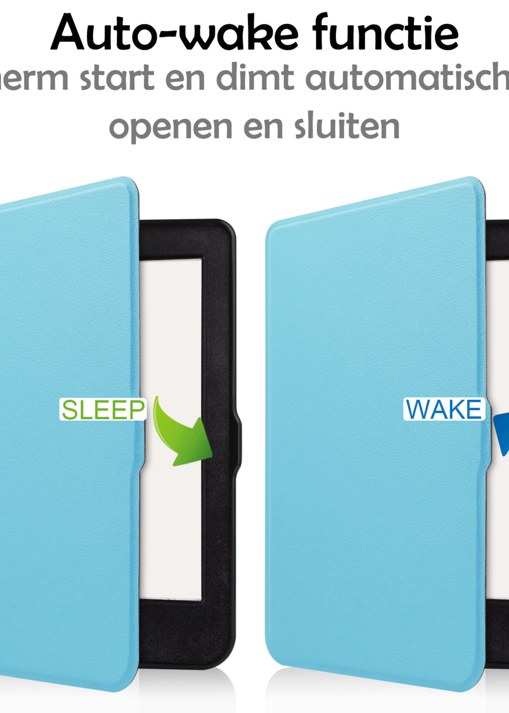 LUQ Hoesje Geschikt voor Kobo Nia Hoes Bescherm Hoesje Case Luxe Sleep Cover Met Screenprotector - Lichtblauw