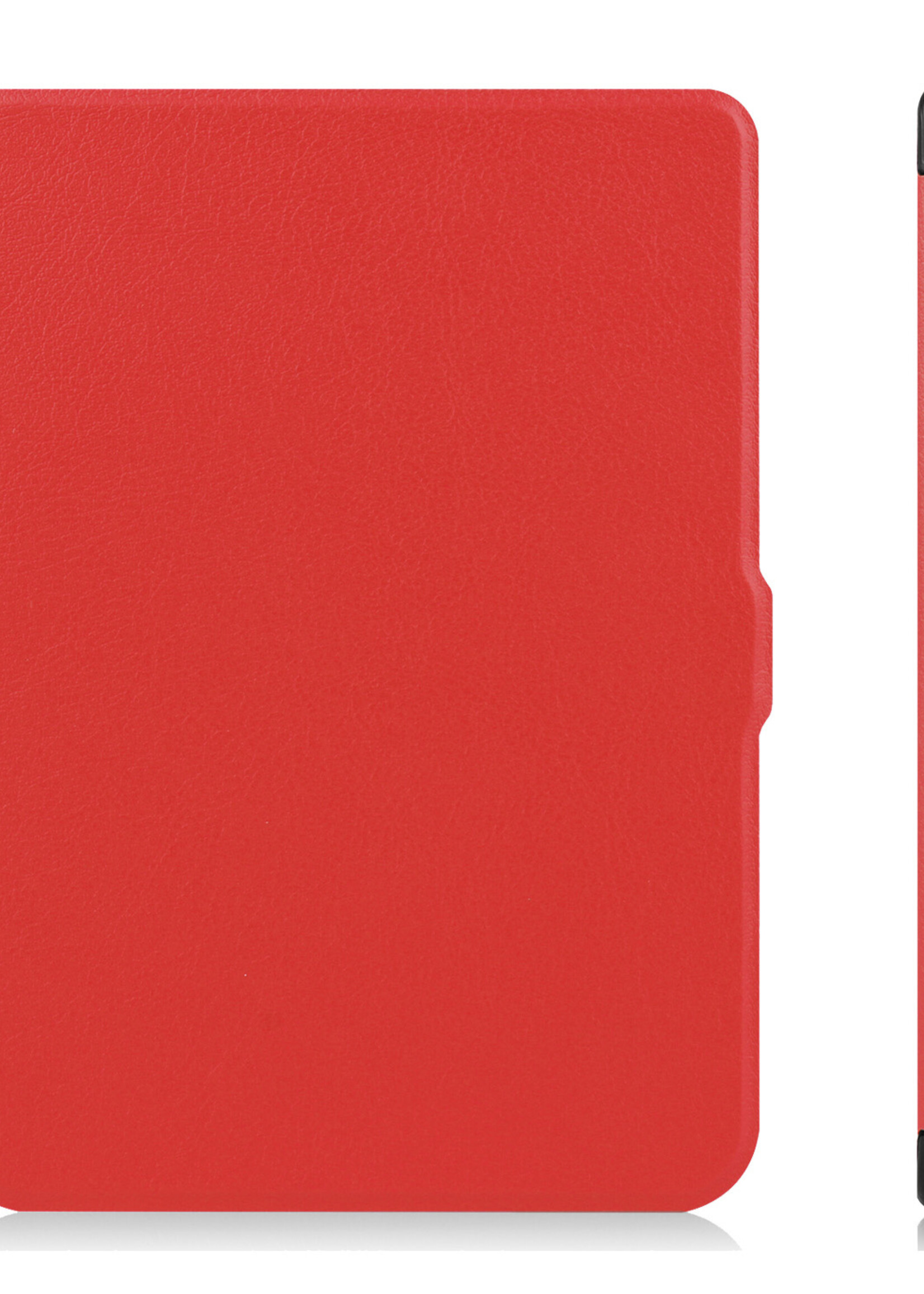 LUQ Hoesje Geschikt voor Kobo Nia Hoes Bescherm Hoesje Case Luxe Sleep Cover Met Screenprotector - Rood