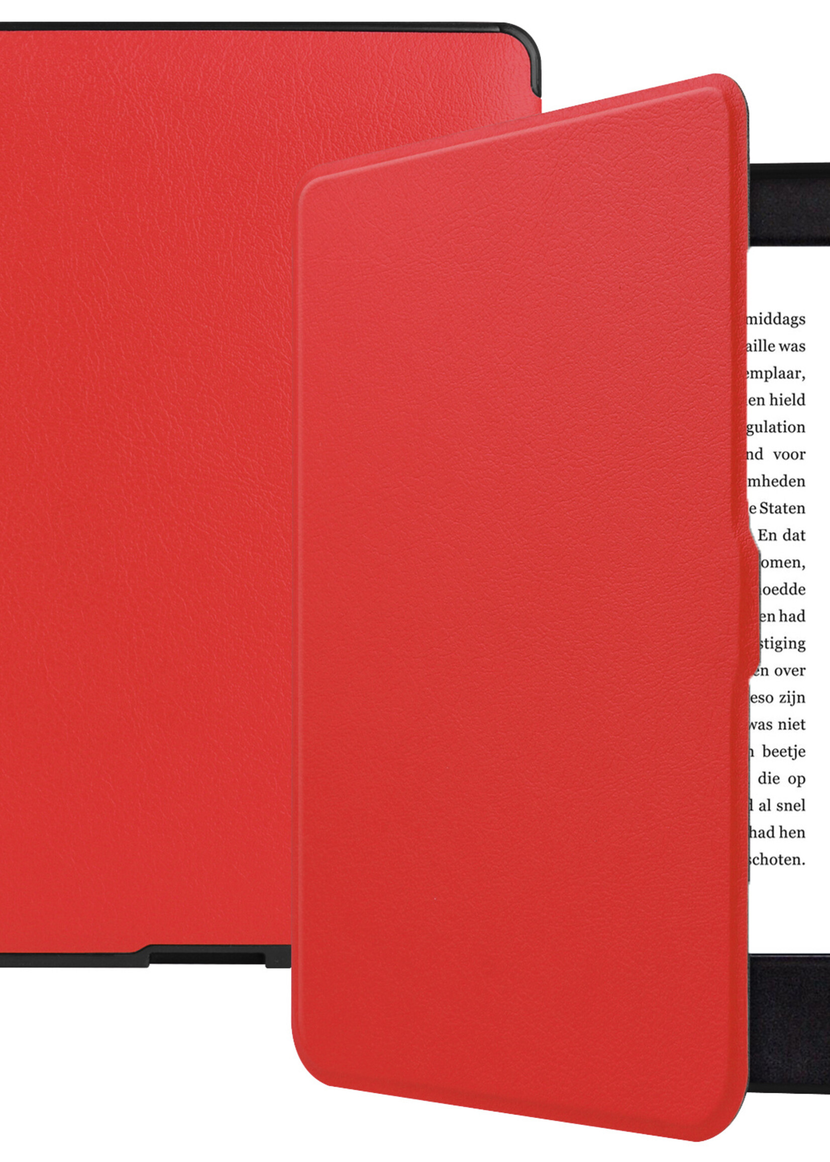 LUQ Hoesje Geschikt voor Kobo Nia Hoes Bescherm Hoesje Case Luxe Sleep Cover Met Screenprotector - Rood