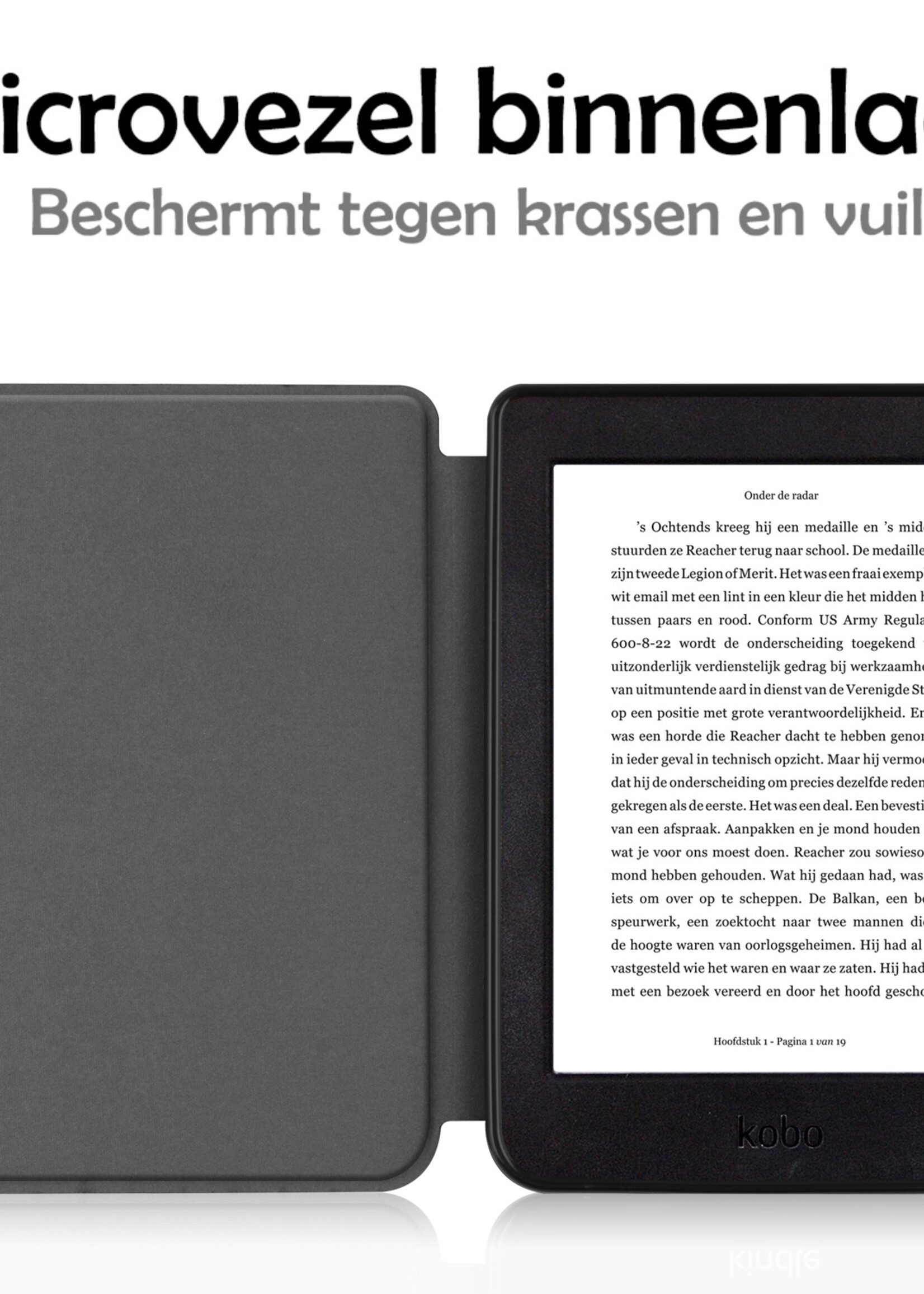 LUQ Hoesje Geschikt voor Kobo Nia Hoes Bescherm Hoesje Case Luxe Sleep Cover Met Screenprotector - Rood