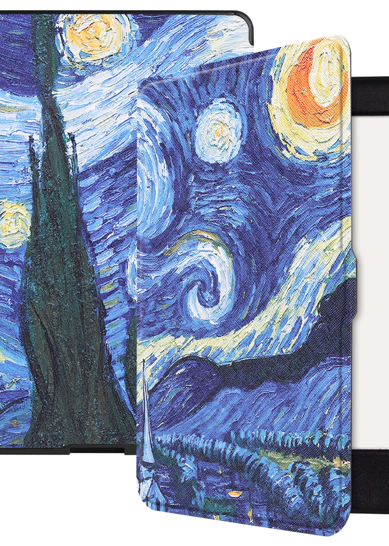 LUQ Hoesje Geschikt voor Kobo Nia Hoes Bescherm Hoesje Case Luxe Sleep Cover Met Screenprotector - Sterrenhemel