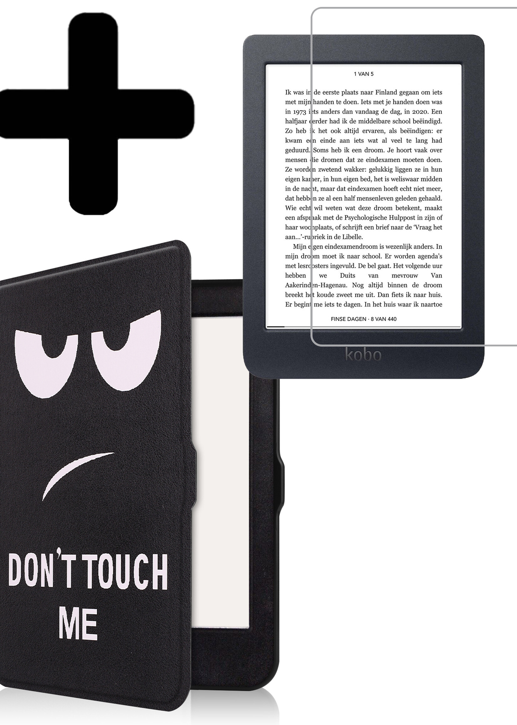 LUQ Hoesje Geschikt voor Kobo Nia Hoes Bescherm Hoesje Case Luxe Sleep Cover Met Screenprotector - Don't Touch Me