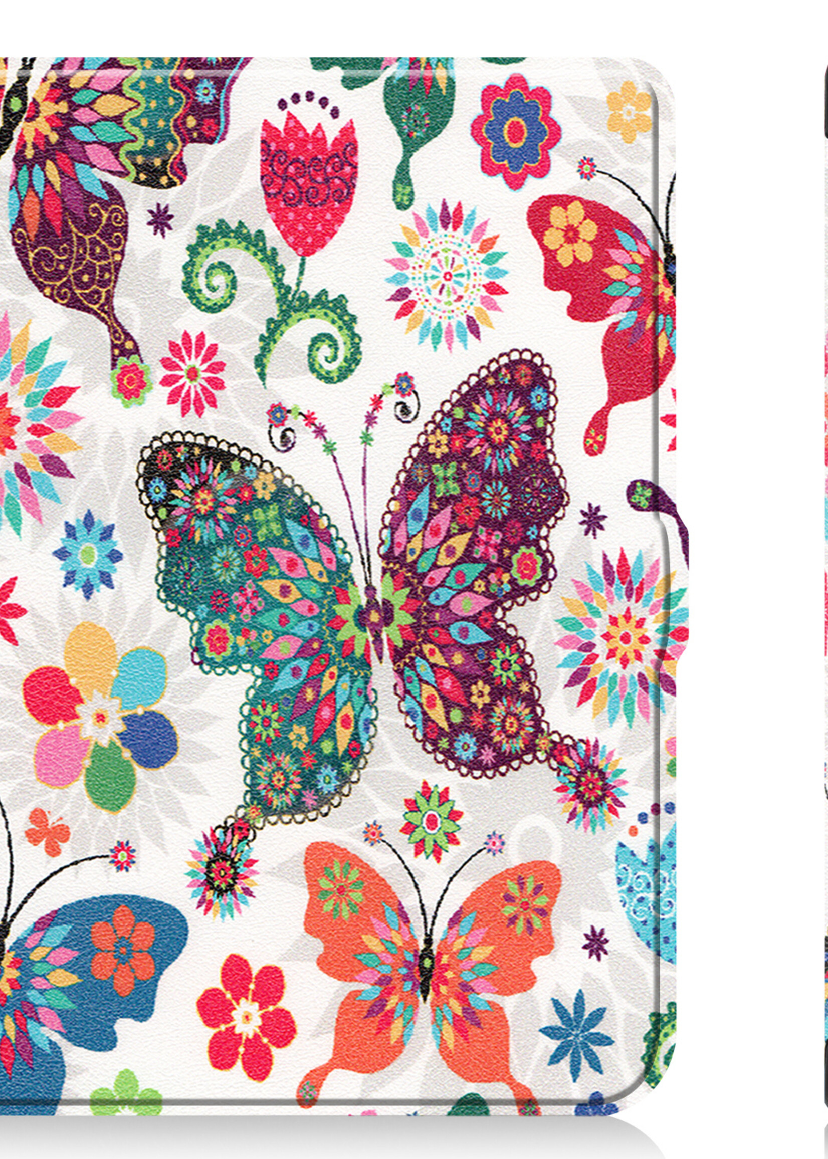 LUQ Hoesje Geschikt voor Kobo Nia Hoes Bescherm Hoesje Case Luxe Sleep Cover Met Screenprotector - Vlinders