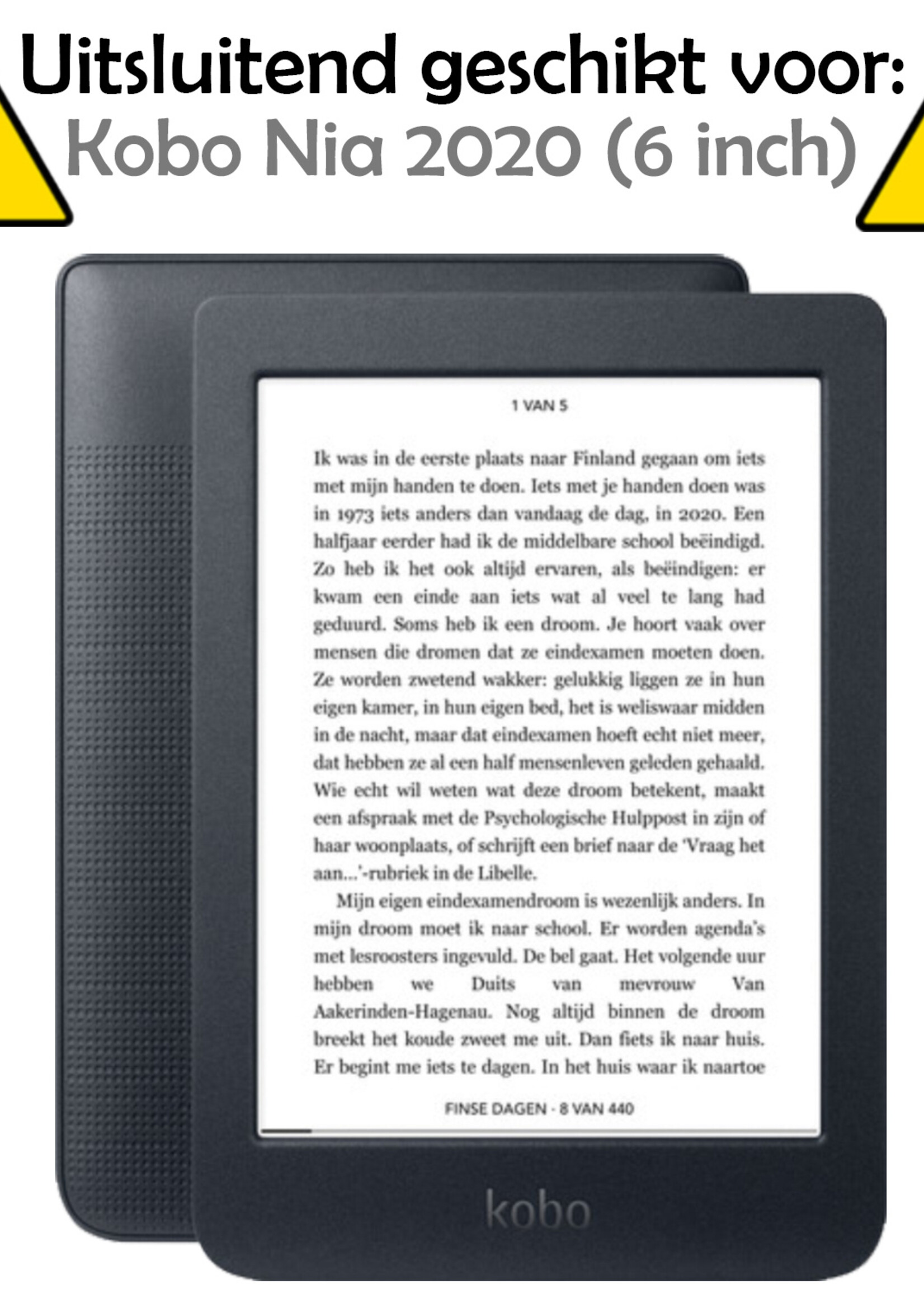 LUQ Hoesje Geschikt voor Kobo Nia Hoes Bescherm Hoesje Case Luxe Sleep Cover Met Screenprotector - Zwart