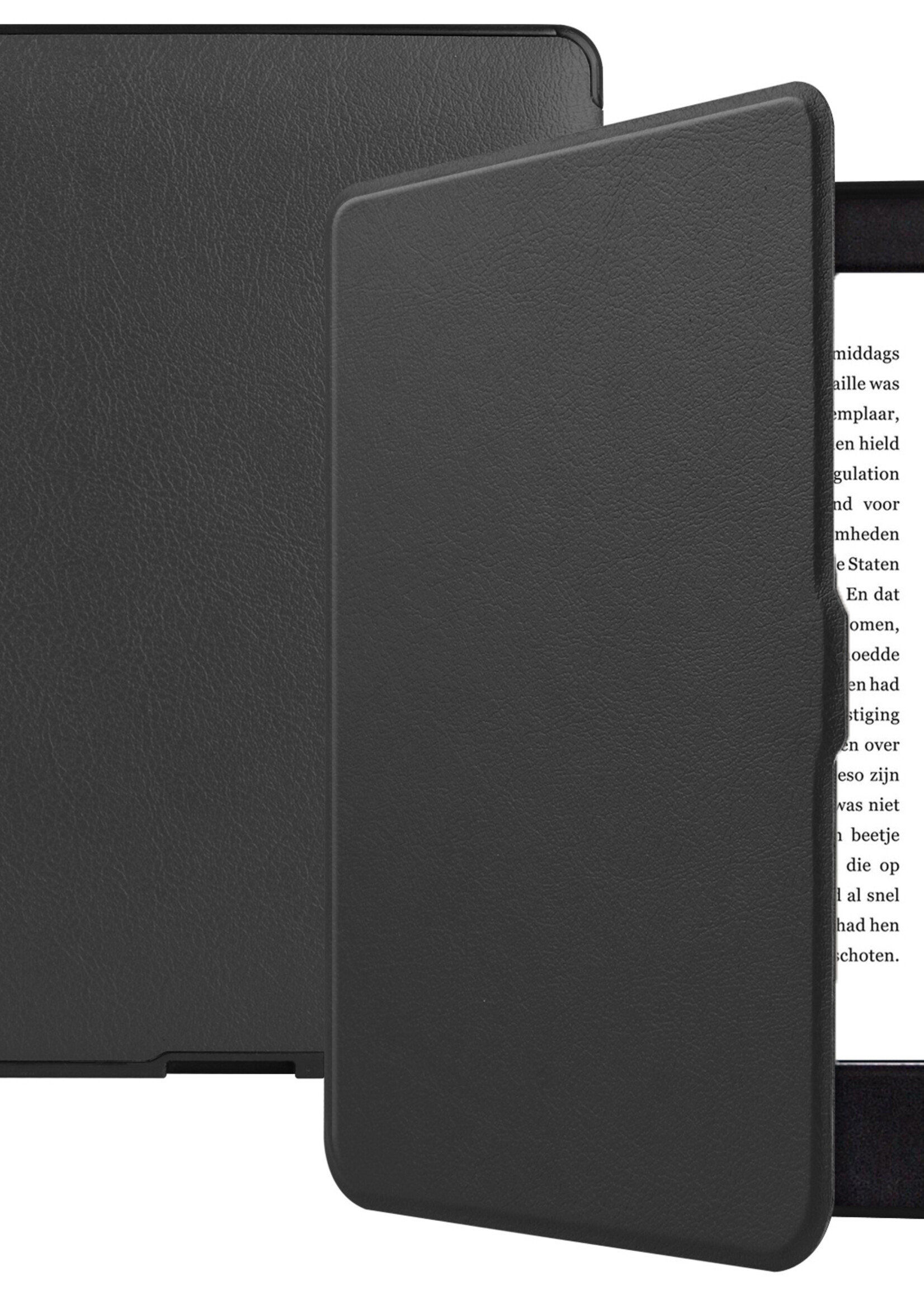 LUQ Hoesje Geschikt voor Kobo Nia Hoes Bescherm Hoesje Case Luxe Sleep Cover Met Screenprotector - Zwart
