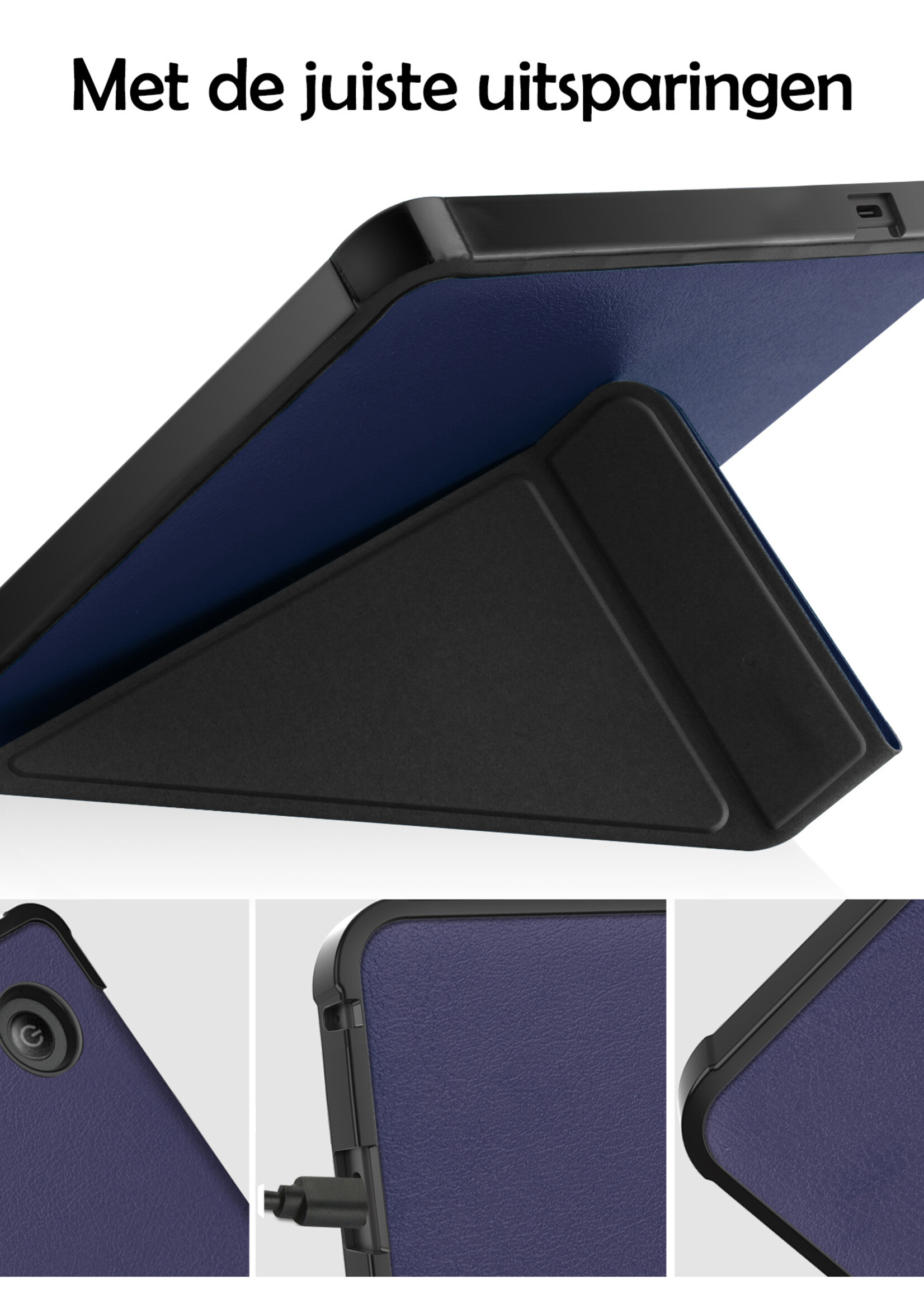 LUQ Hoesje Geschikt voor Kobo Sage Hoes Bescherm Hoesje Case Luxe Sleep Cover Met Screenprotector - Donkerblauw