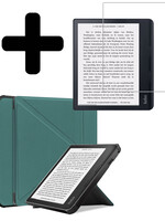 LUQ LUQ Kobo Sage Hoesje Met Screenprotector - Donkergroen