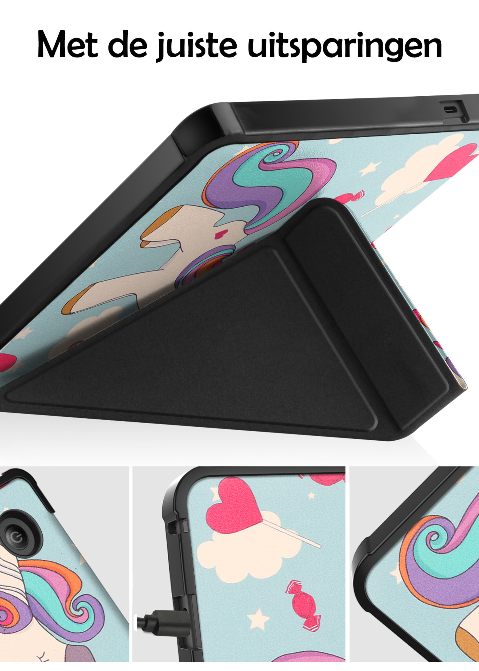 LUQ Hoesje Geschikt voor Kobo Sage Hoes Bescherm Hoesje Case Luxe Sleep Cover Met Screenprotector - Eenhoorn