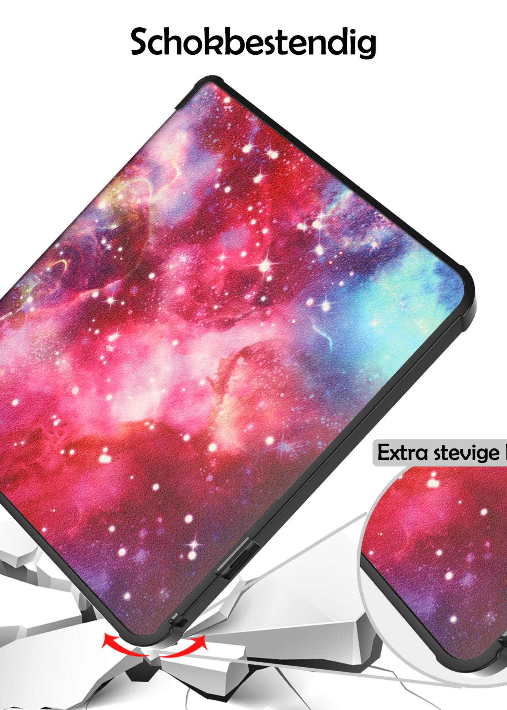 LUQ Hoesje Geschikt voor Kobo Sage Hoes Bescherm Hoesje Case Luxe Sleep Cover Met Screenprotector - Galaxy