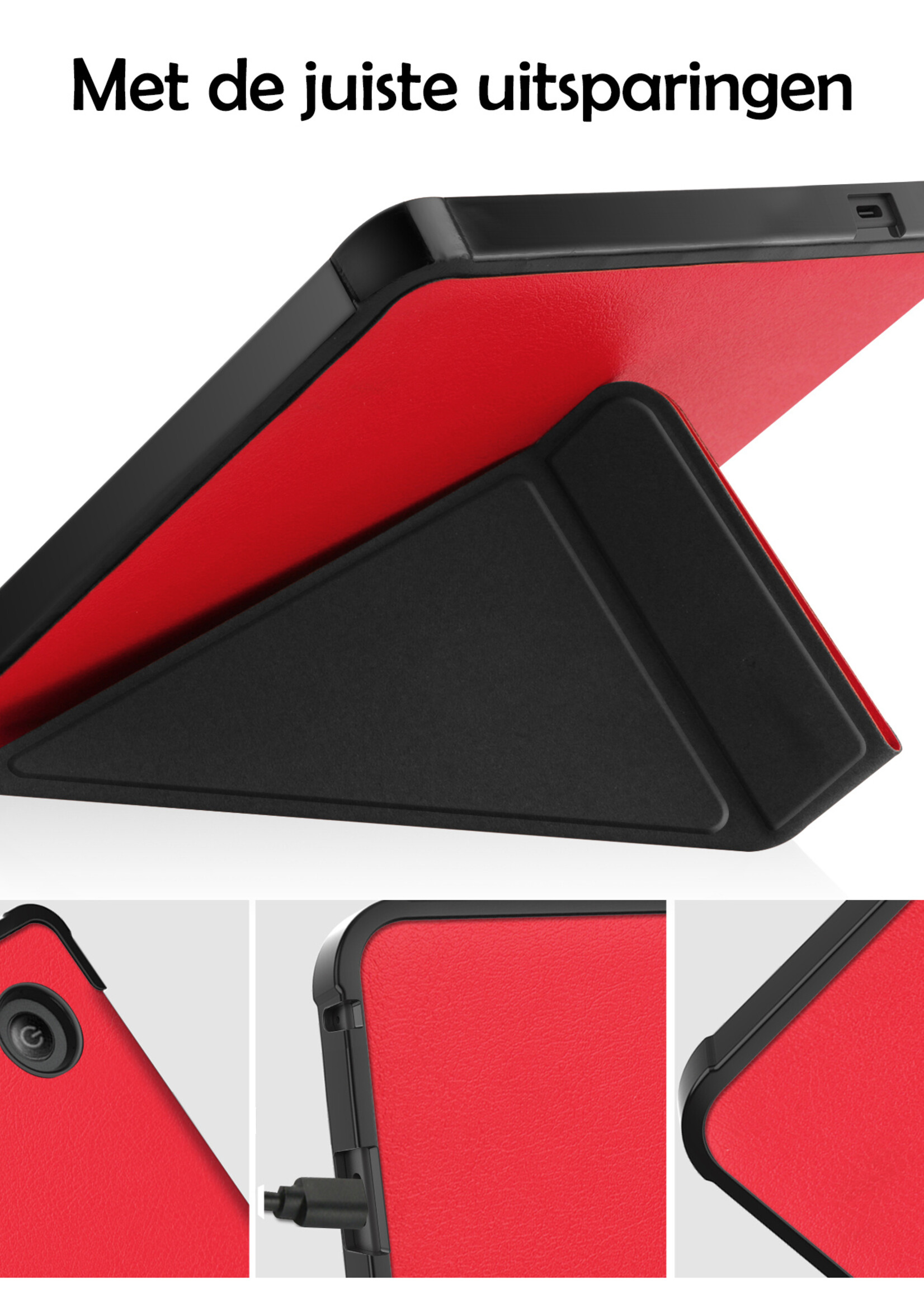 LUQ Hoesje Geschikt voor Kobo Sage Hoes Bescherm Hoesje Case Luxe Sleep Cover Met Screenprotector - Rood