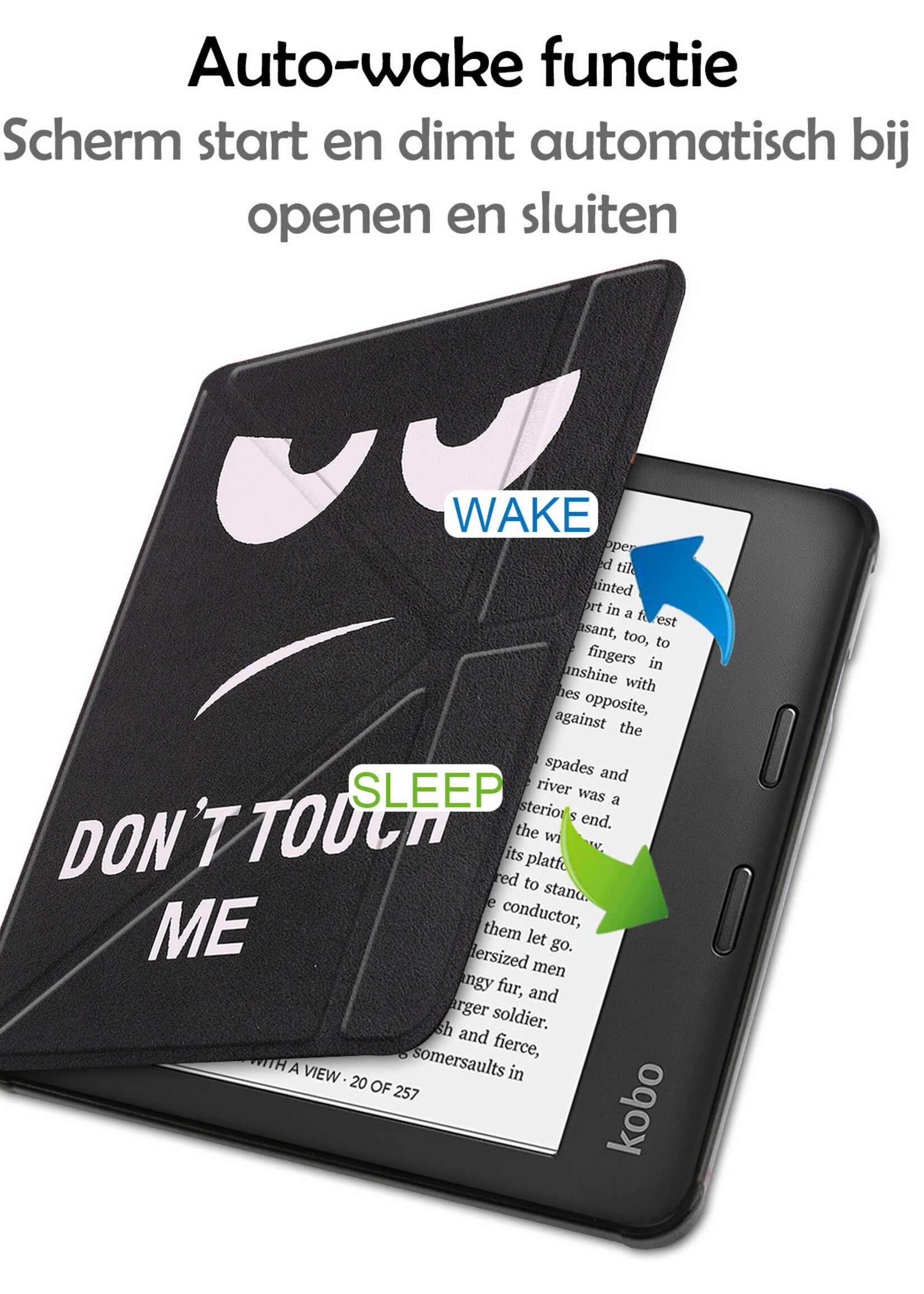 LUQ Hoesje Geschikt voor Kobo Sage Hoes Bescherm Hoesje Case Luxe Sleep Cover Met Screenprotector - Don't Touch Me