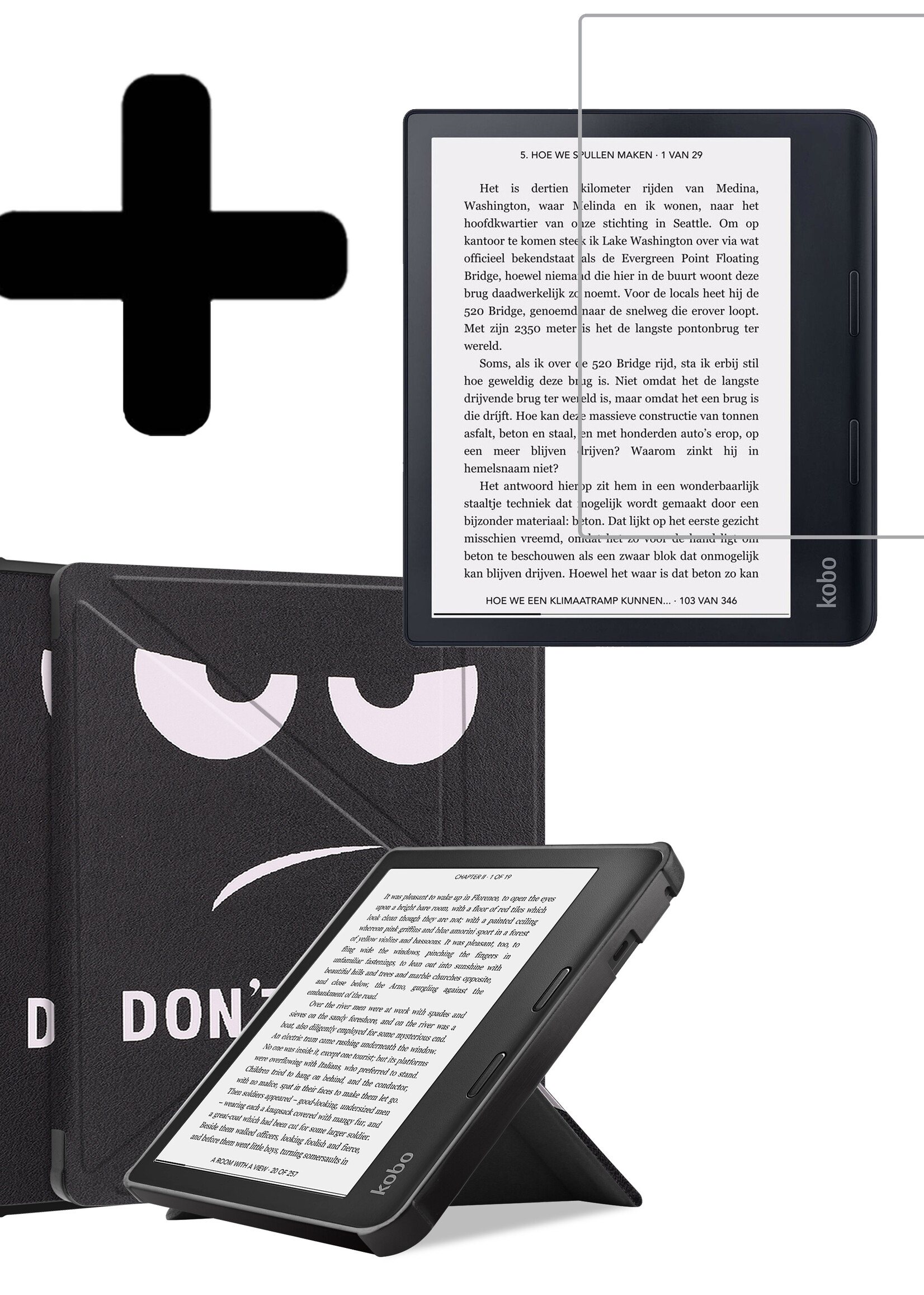 LUQ Hoesje Geschikt voor Kobo Sage Hoes Bescherm Hoesje Case Luxe Sleep Cover Met Screenprotector - Don't Touch Me