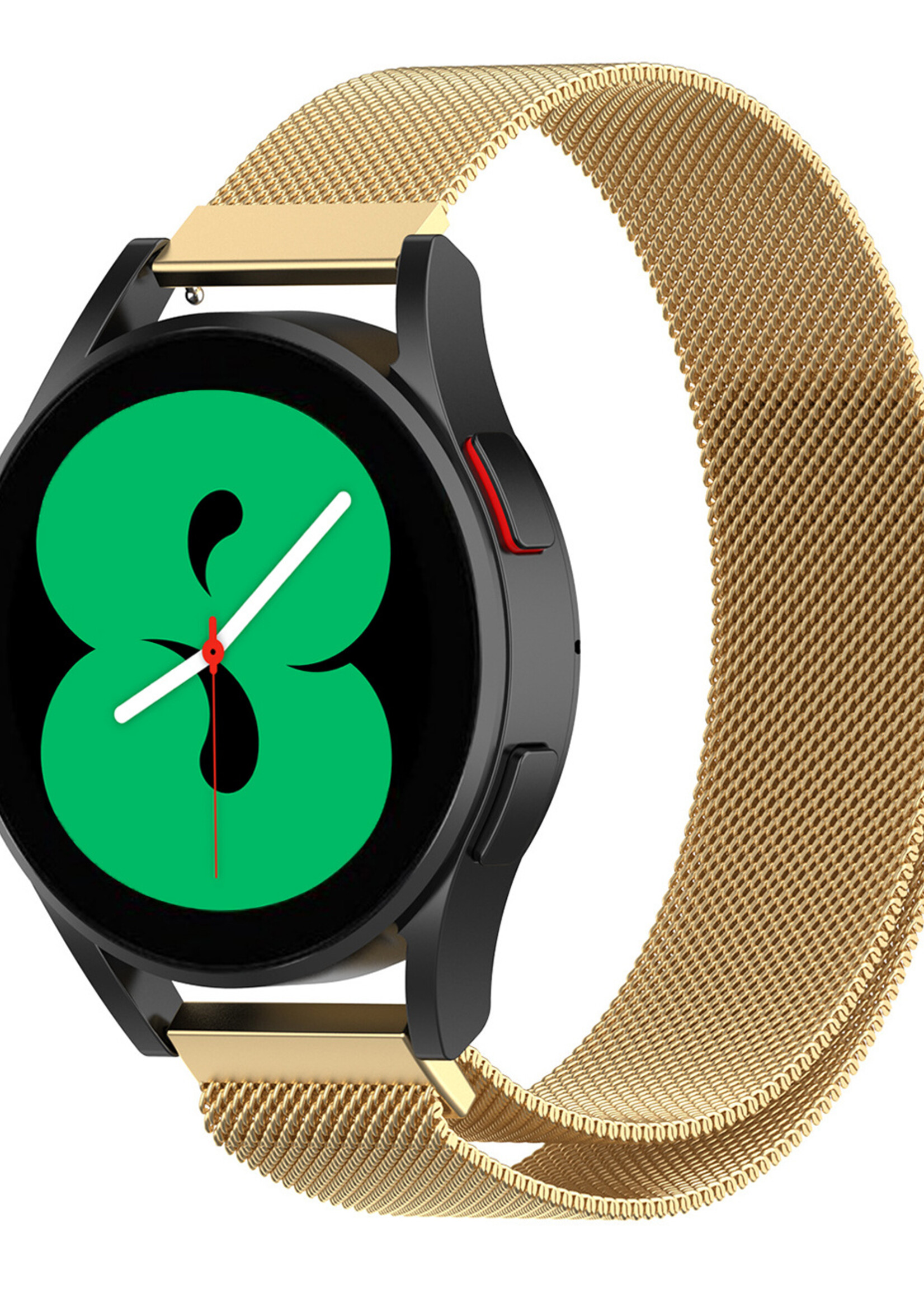 LUQ Bandje Geschikt voor Samsung Watch 4 Bandje Milanees - Horlogebandje Geschikt voor Samsung Galaxy Watch 4 Milanese Horlogeband Met Magneetsluiting - Goud