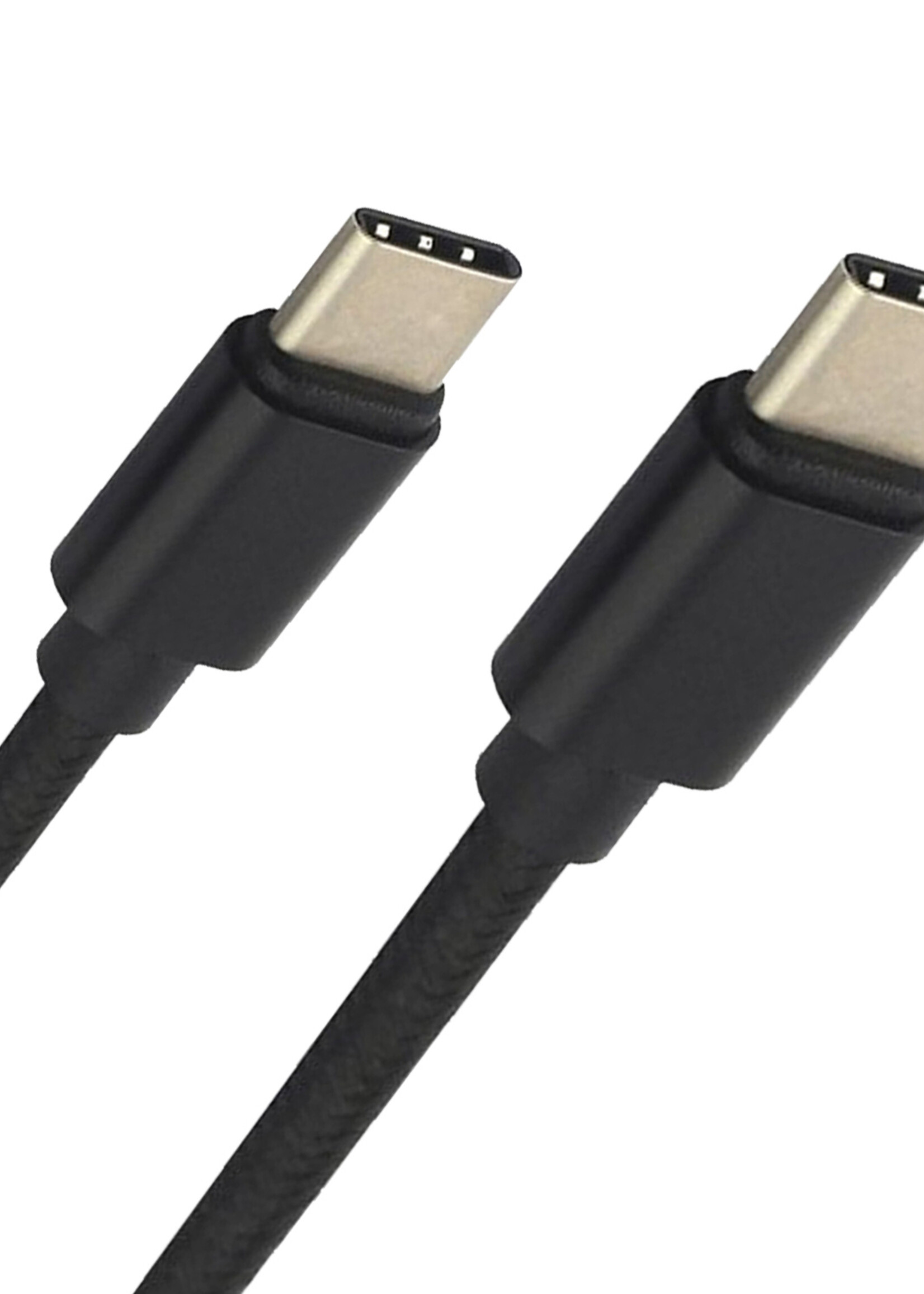 LUQ Oplaadkabel USB-C Kabels Gevlochten Nylon USB C naar USB C - USB C kabel Datakabel - Zwart - 1,8 meter