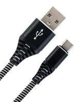 LUQ LUQ USB-A naar USB-C kabel - 2 meter - Zwart/Wit