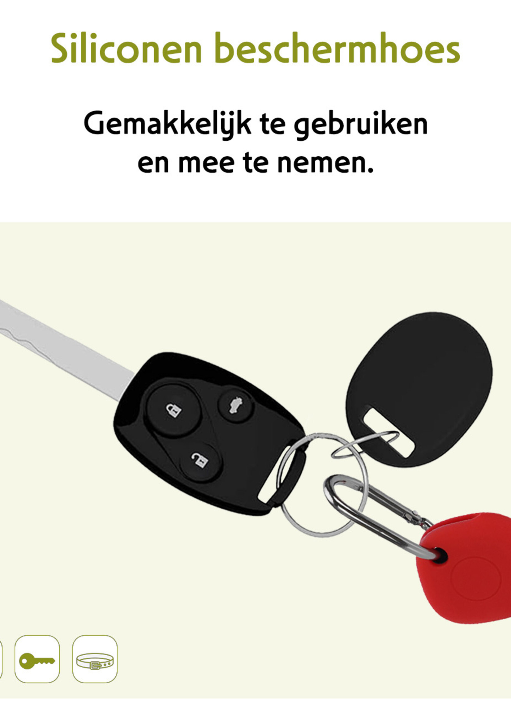 LUQ Hoesje Geschikt voor Samsung Galaxy SmartTag Hoesje Sleutelhanger Houder - Siliconen Hoesje Geschikt voor Samsung Galaxy SmartTag Hoesje - Rood