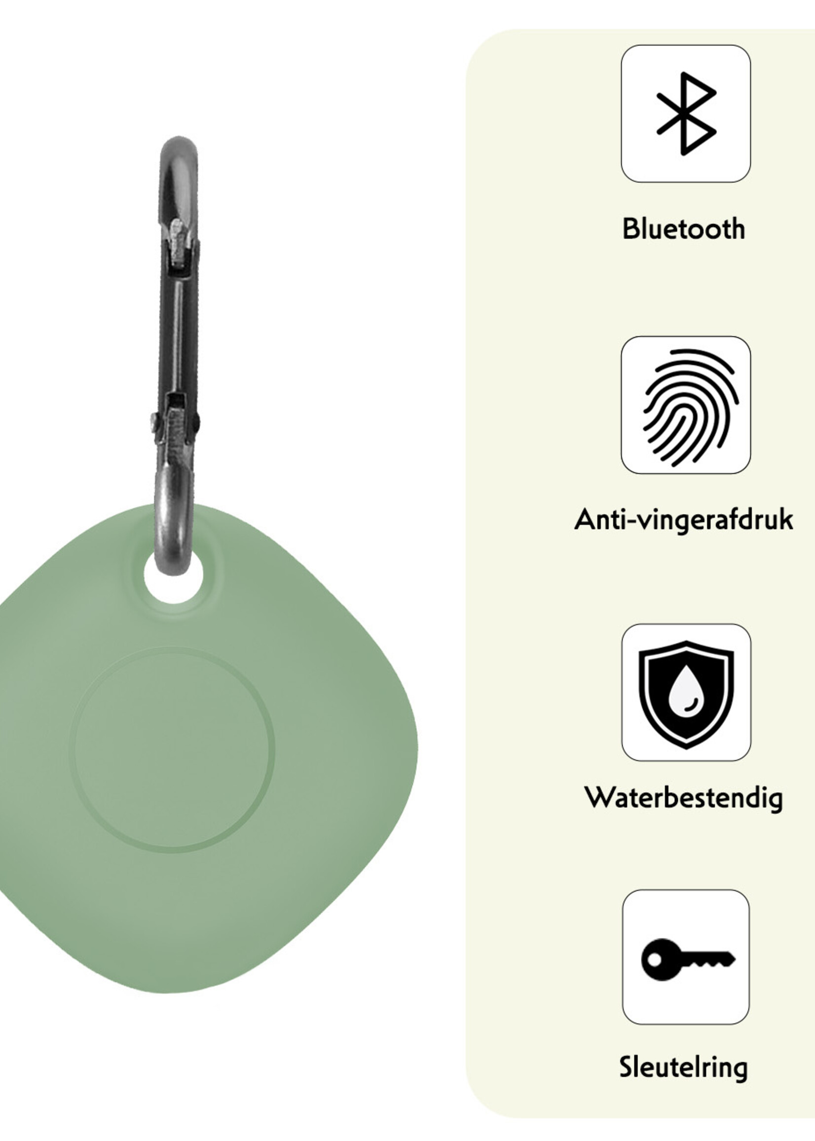 LUQ Hoesje Geschikt voor Samsung Galaxy SmartTag Hoesje Sleutelhanger Houder - Siliconen Hoesje Geschikt voor Samsung Galaxy SmartTag Hoesje - Groen