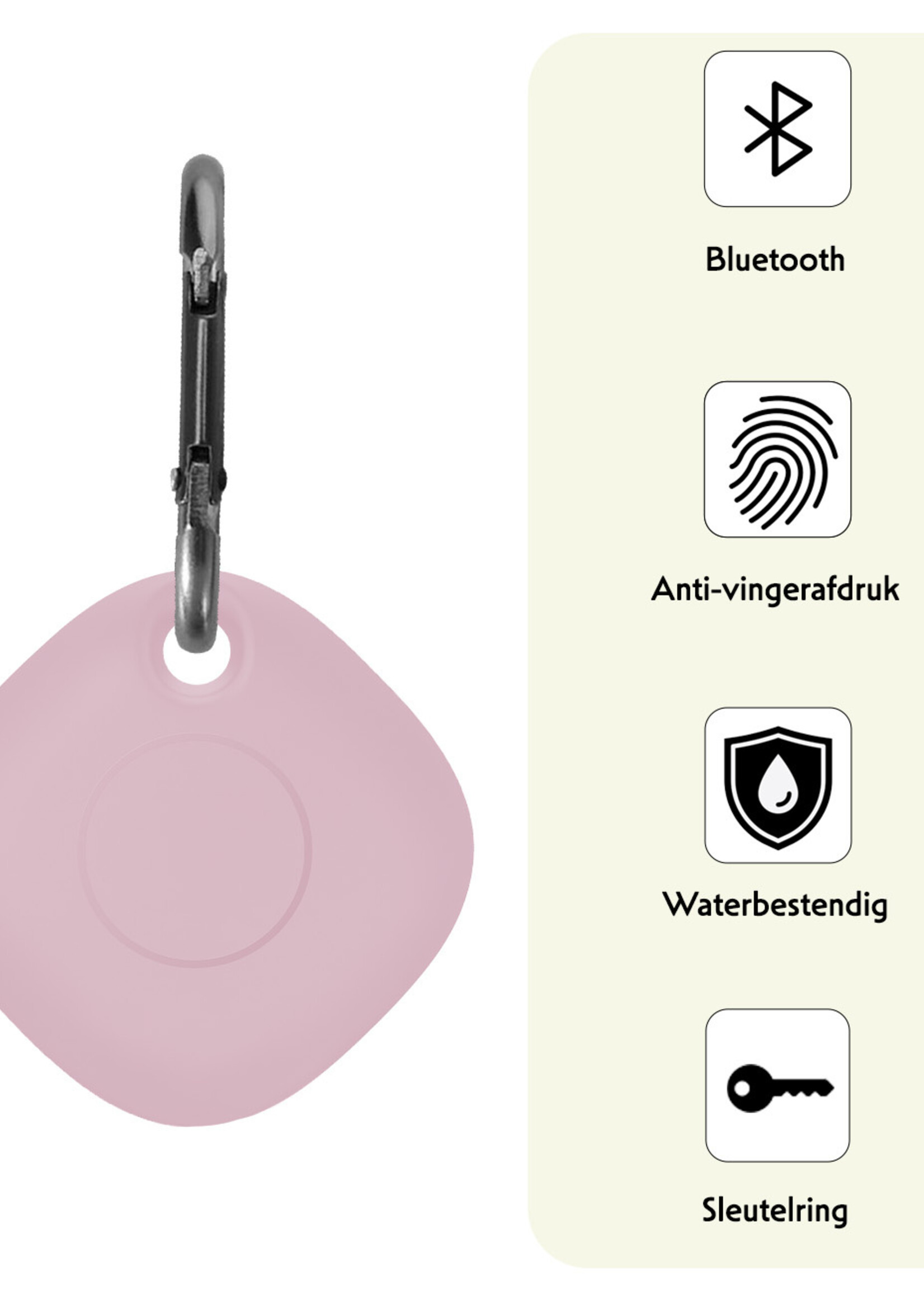 LUQ Hoesje Geschikt voor Samsung Galaxy SmartTag+ Hoesje Sleutelhanger Houder - Siliconen Hoesje Geschikt voor Samsung Galaxy SmartTag+ Hoesje - Roze