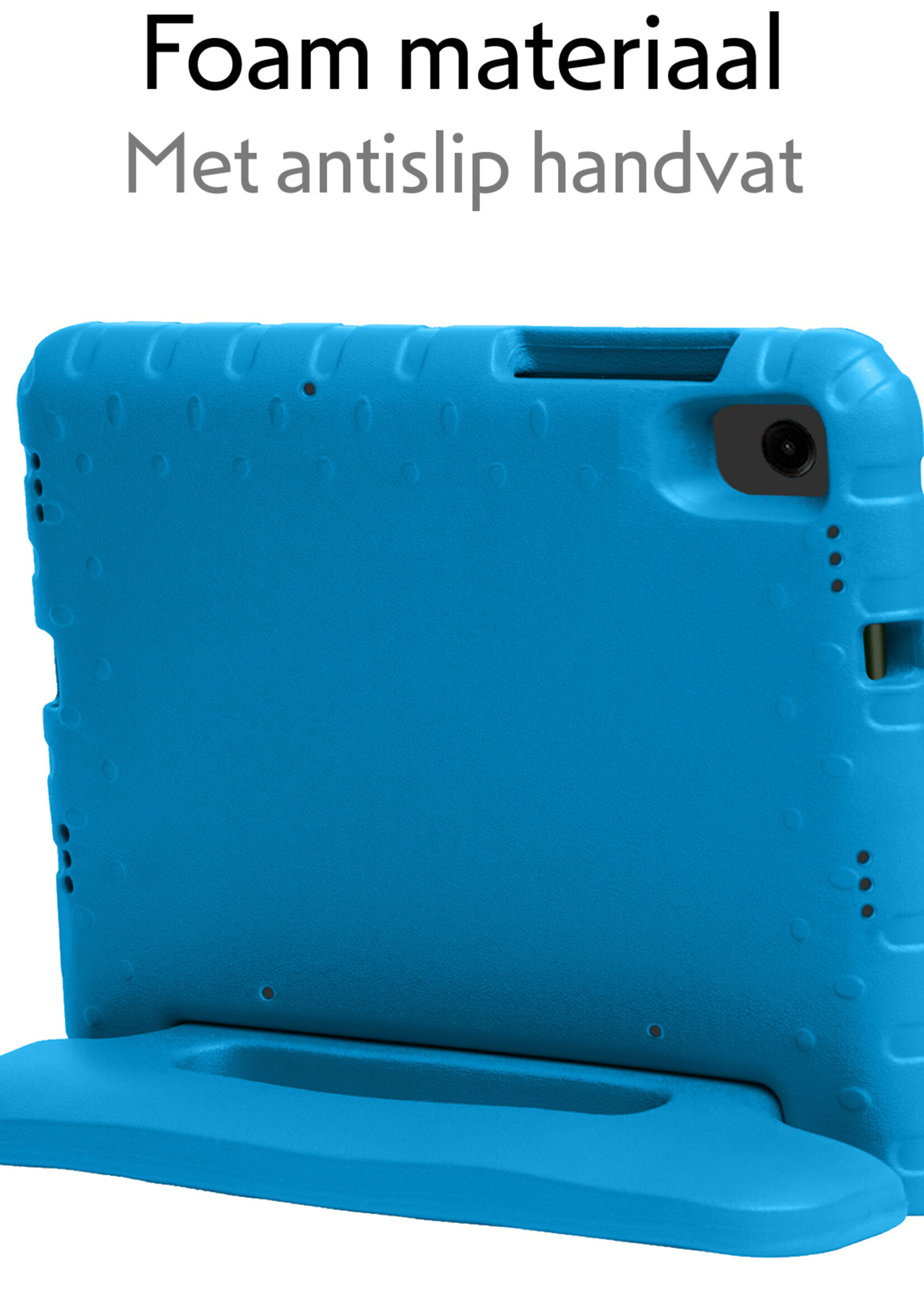 LUQ Hoes Geschikt voor Samsung Galaxy Tab A9 Hoes Kinder Hoesje Kids Case Kinderhoes Shockproof - Hoesje Geschikt voor Samsung Tab A9 Hoesje Kidscase - Blauw